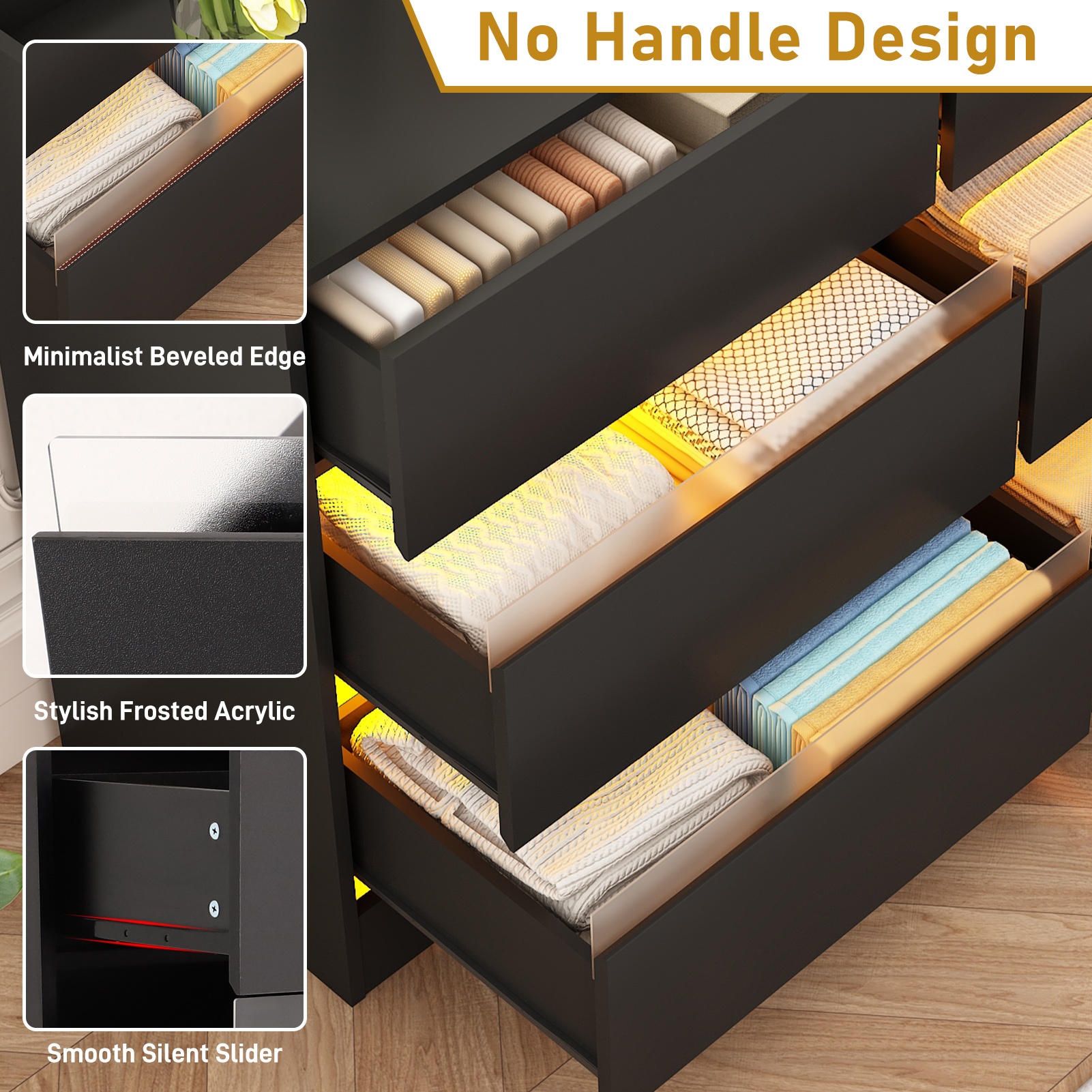 6/9/12 Drawers Dresser for Bedroom with Power Outlet