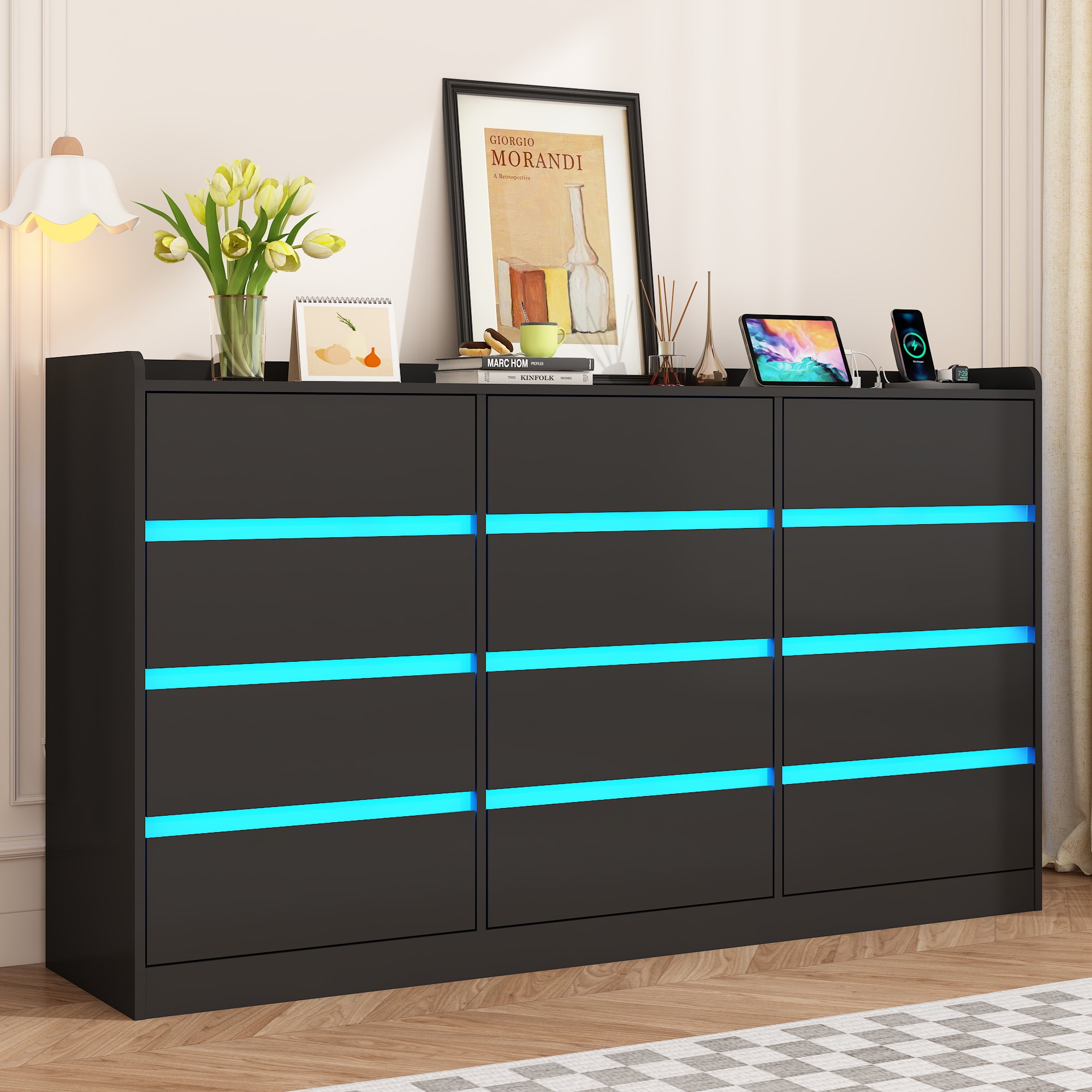 6/9/12 Drawers Dresser for Bedroom with Power Outlet