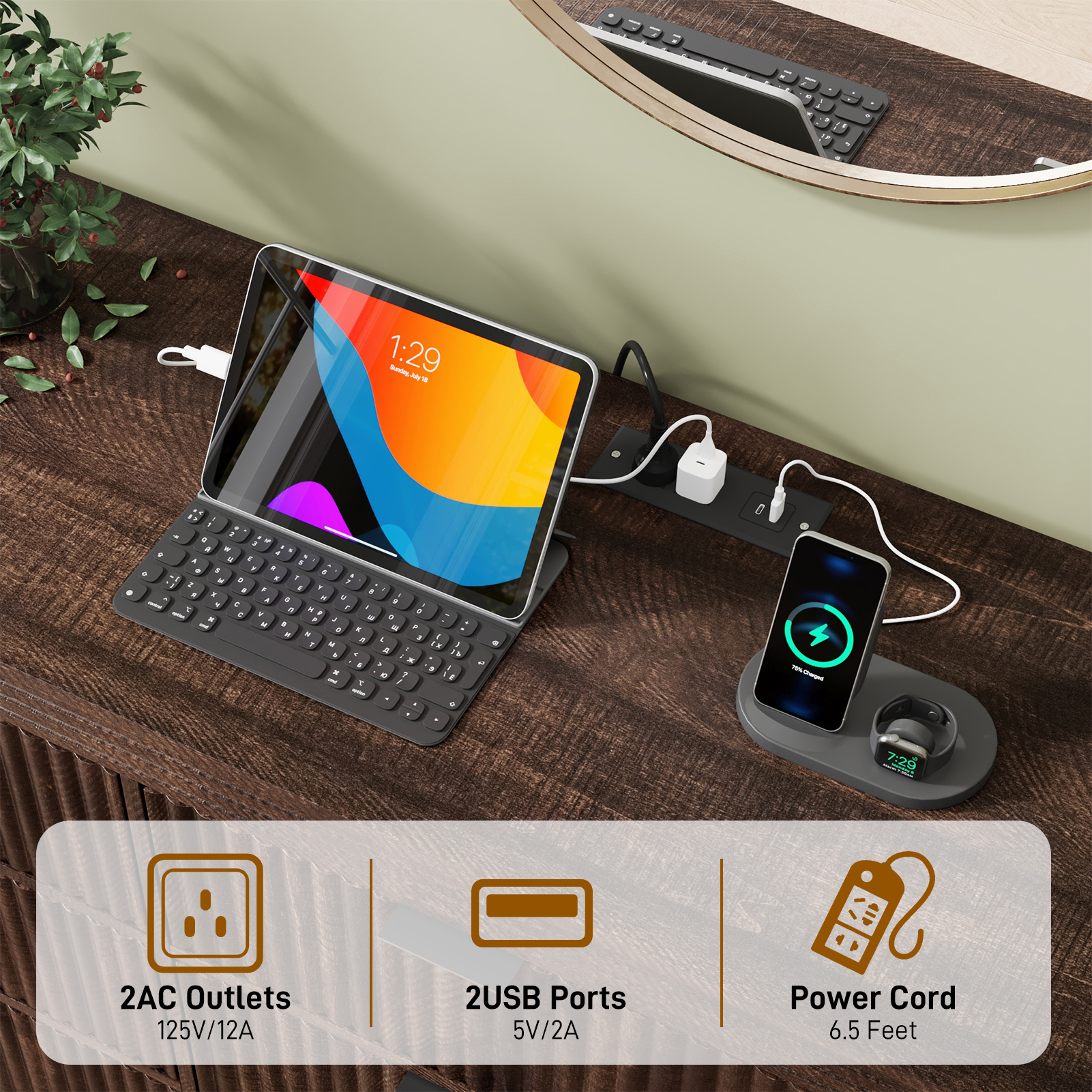 Blotout Fluted 9 Drawers Dresser for Bedroom, 63'' Wide Chest of Drawers with Power Outlet&Metal Handle, Fluted Fronts, Modern Dresser TV Stand, Wood Clothes Storage Organizer for Living Room, Hallway