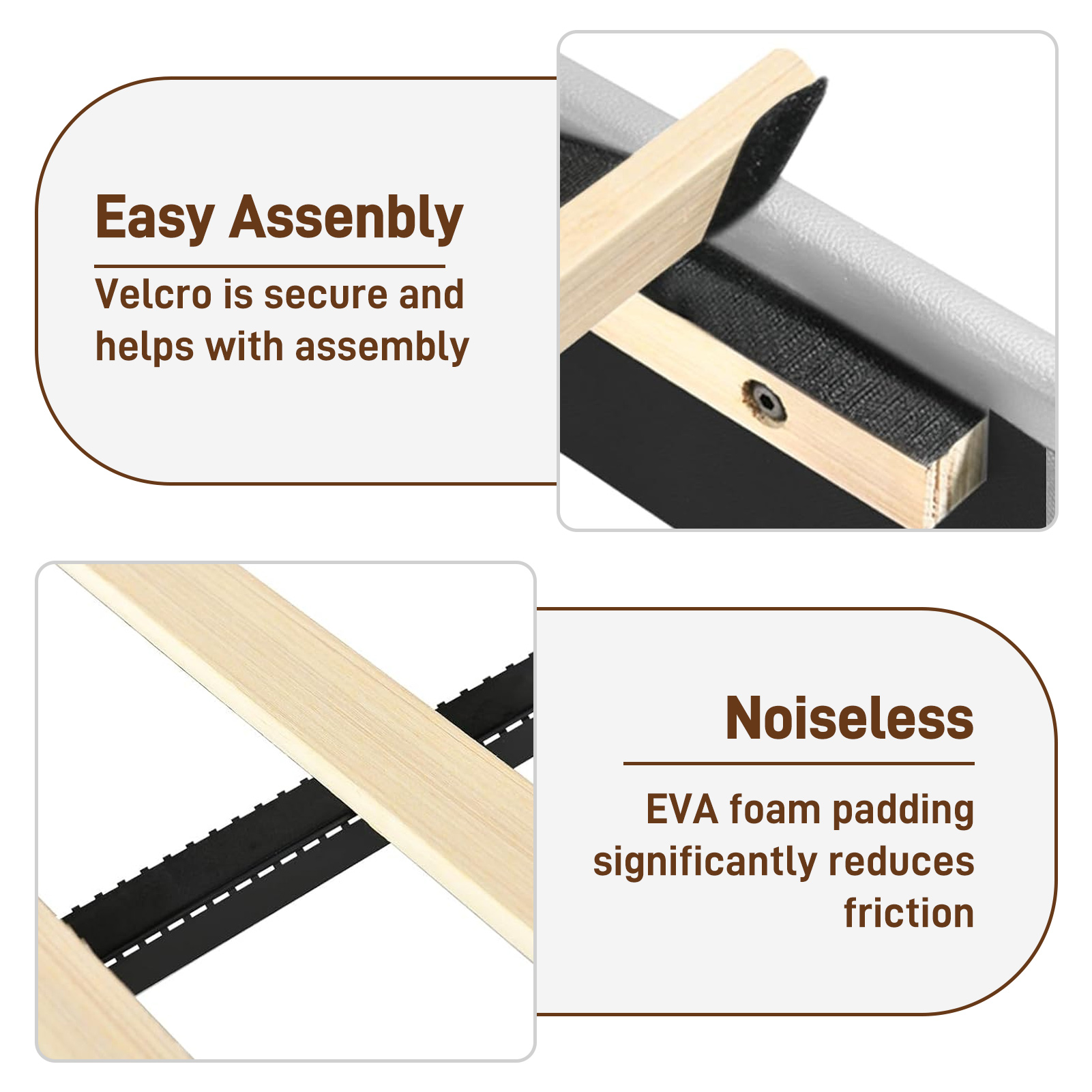 Blotout Floating Bed Frame with LED Lights&Power Outlet, Upholstered Pu Leather Platform Bed with Diamond Tufted Storage Headboard & Footboard, No Box Spring Needed, Noise Free