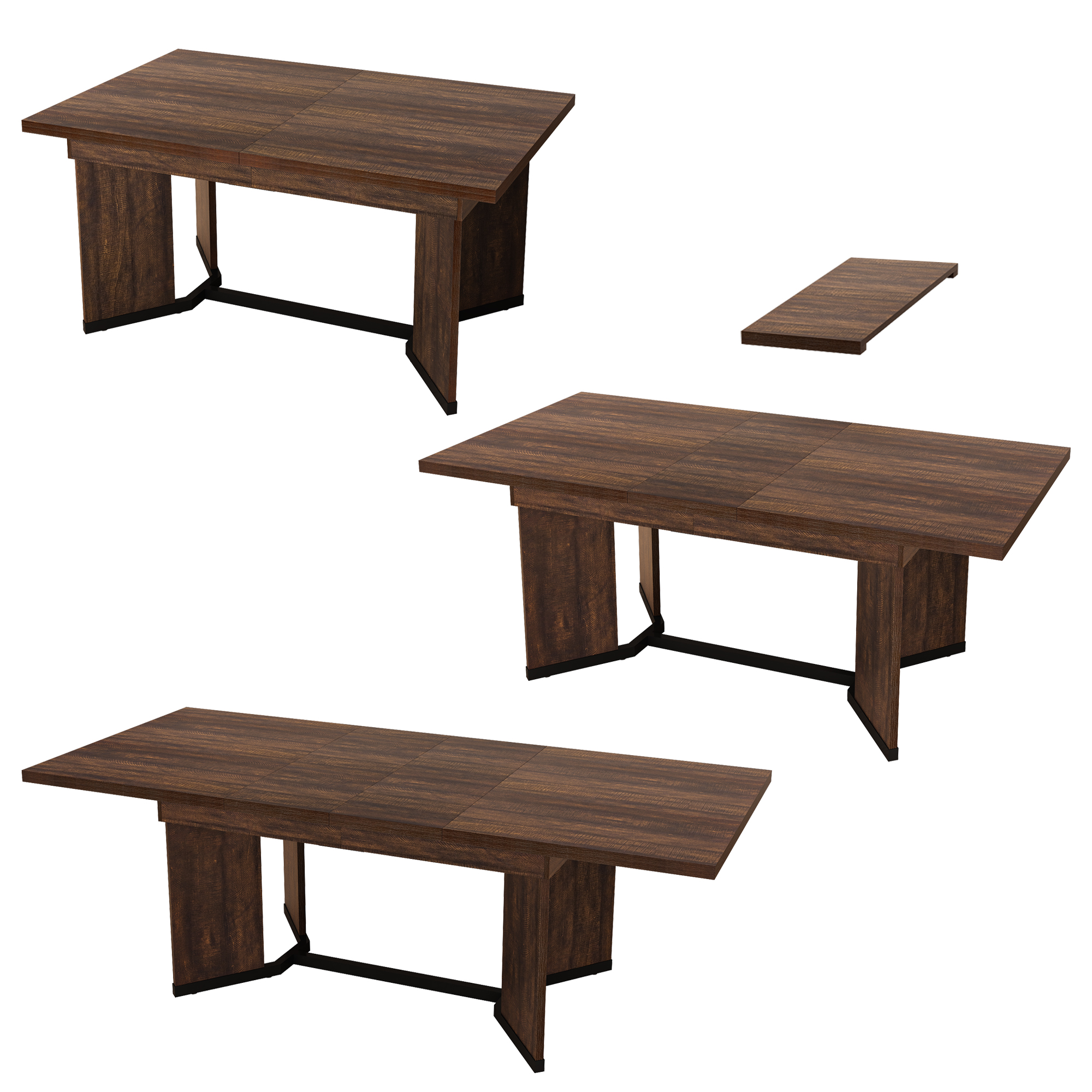 Blotout Extendable Dining Table for 6-10 Person, 59'' to 86.6'' Modern Farmhouse Wooden Kitchen Table, Rectangle Expandable Dining Room Table, Large Expanding Table