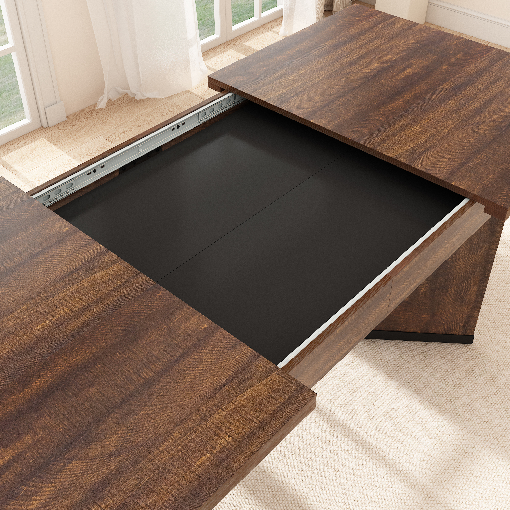 Blotout Extendable Dining Table for 6-10 Person, 59'' to 86.6'' Modern Farmhouse Wooden Kitchen Table, Rectangle Expandable Dining Room Table, Large Expanding Table