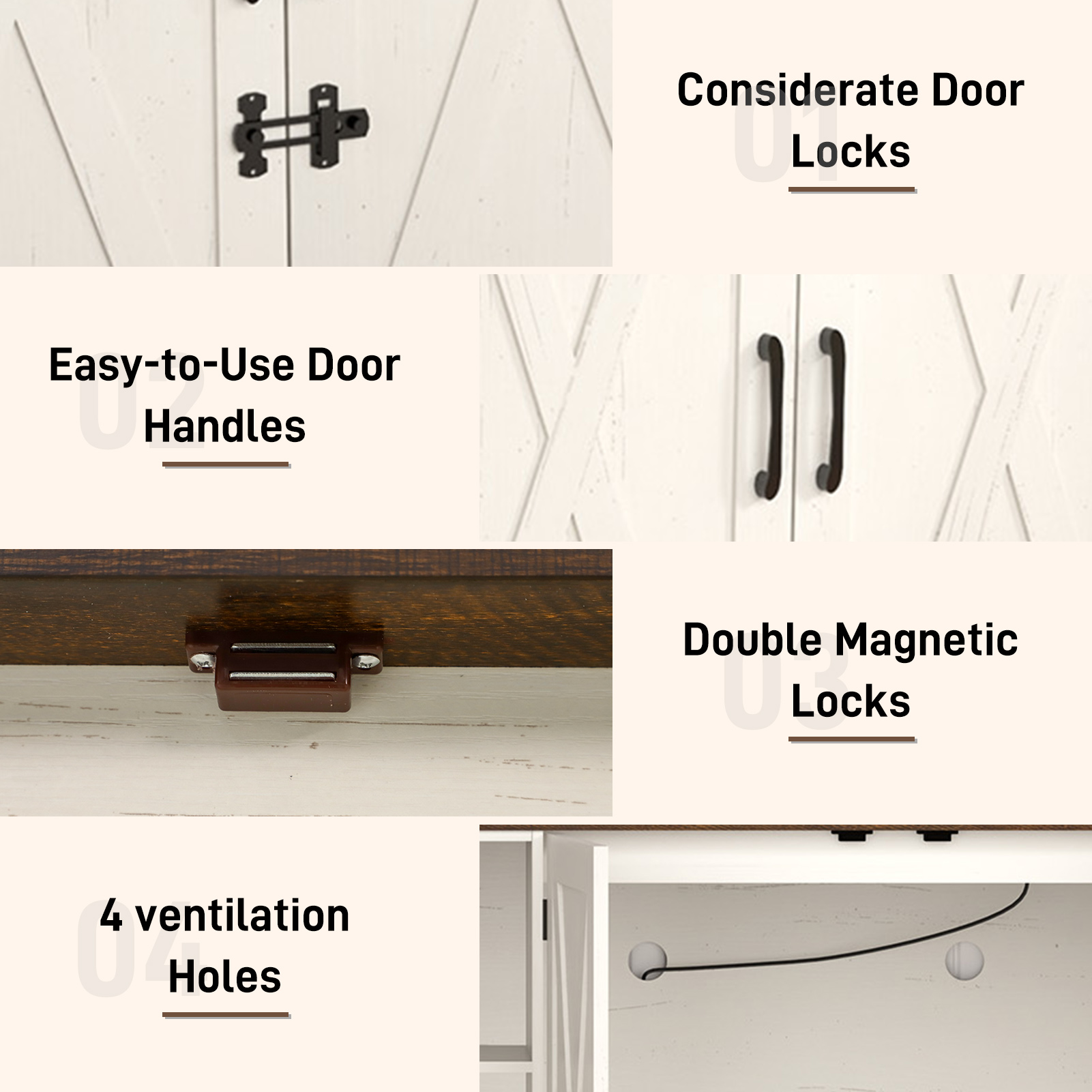 Blotout 77" Large Cat Litter Box Enclosure for 2 Cats with Power Outlets, Litter Box Furniture Hidden with Double Room, Wooden Cat Washroom Furniture with Lockable Door, Cats House