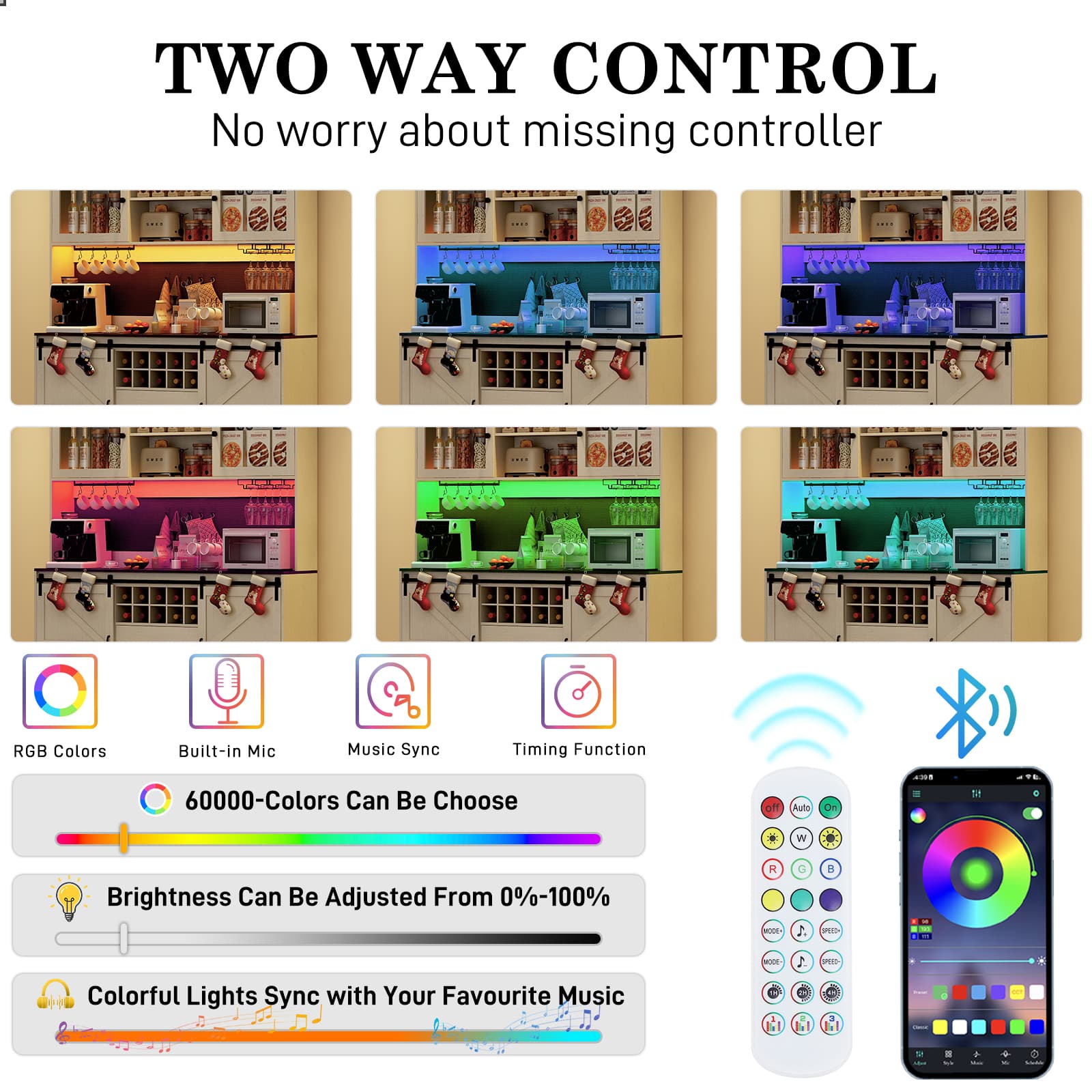 74" Farmhouse Kitchen Pantry Storage Cabinet with LED Light & Charging Station