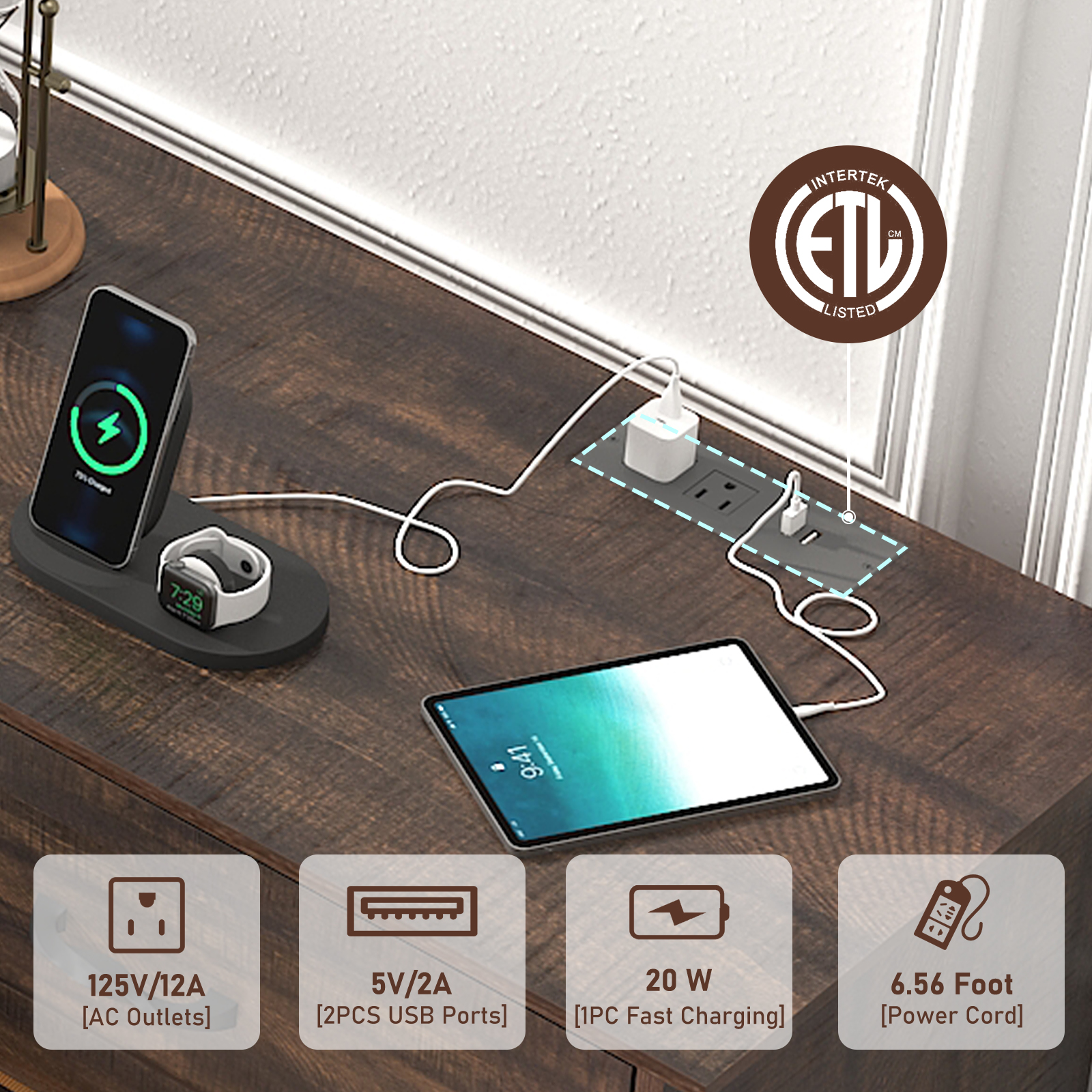 Blotout 70" Large Long Dresser, Luxury 10 Drawer Dresser with Deep Big Drawers, Dressers TV Stand with Charging Station, Wooden Chest of Drawers Brown Dresser for Bedroom