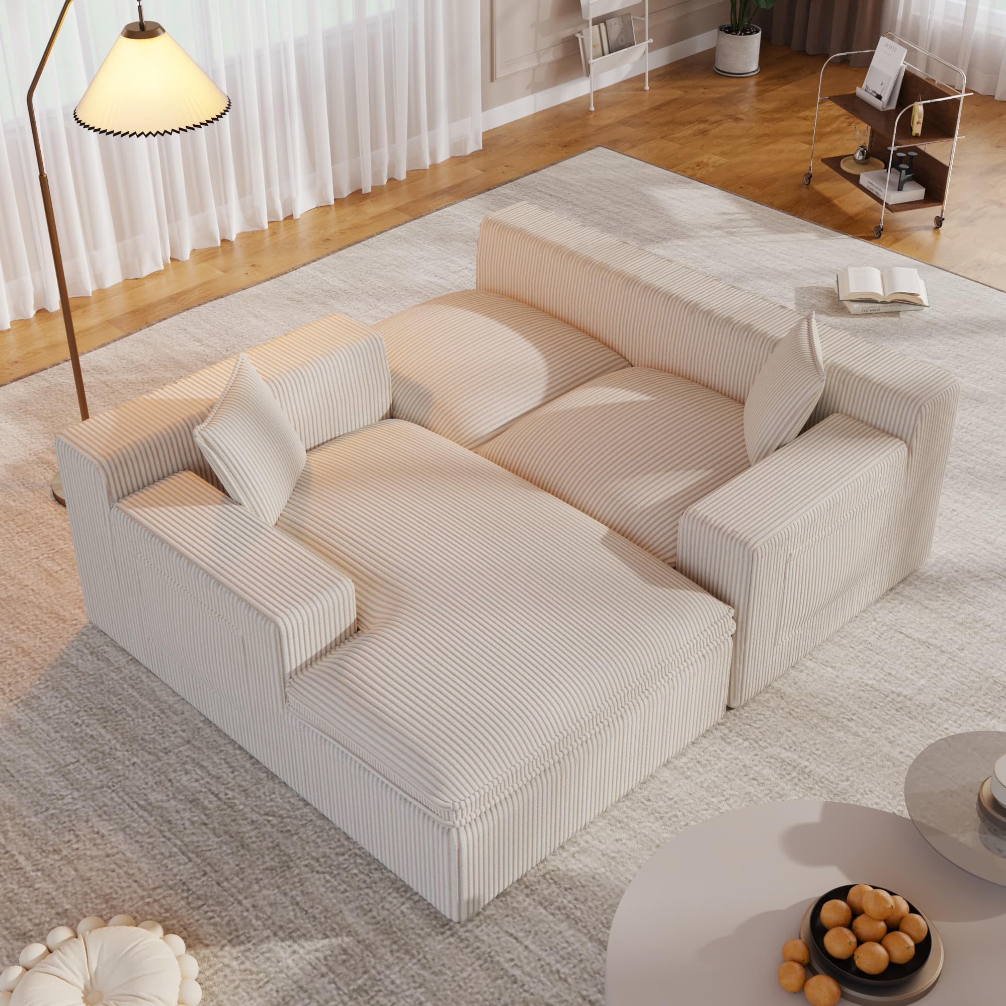 108” Modular Sectional Sofa, Cloud Sectional Couch with Deep Seat