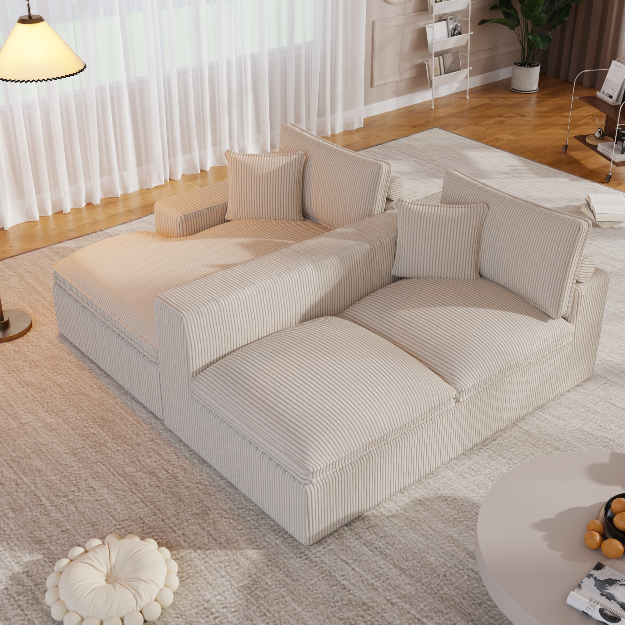 108” Modular Sectional Sofa, Cloud Sectional Couch with Deep Seat