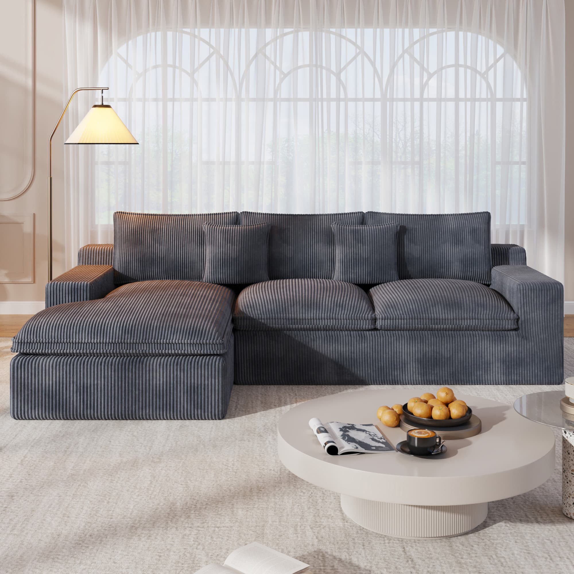 108” Modular Sectional Sofa, Cloud Sectional Couch with Deep Seat