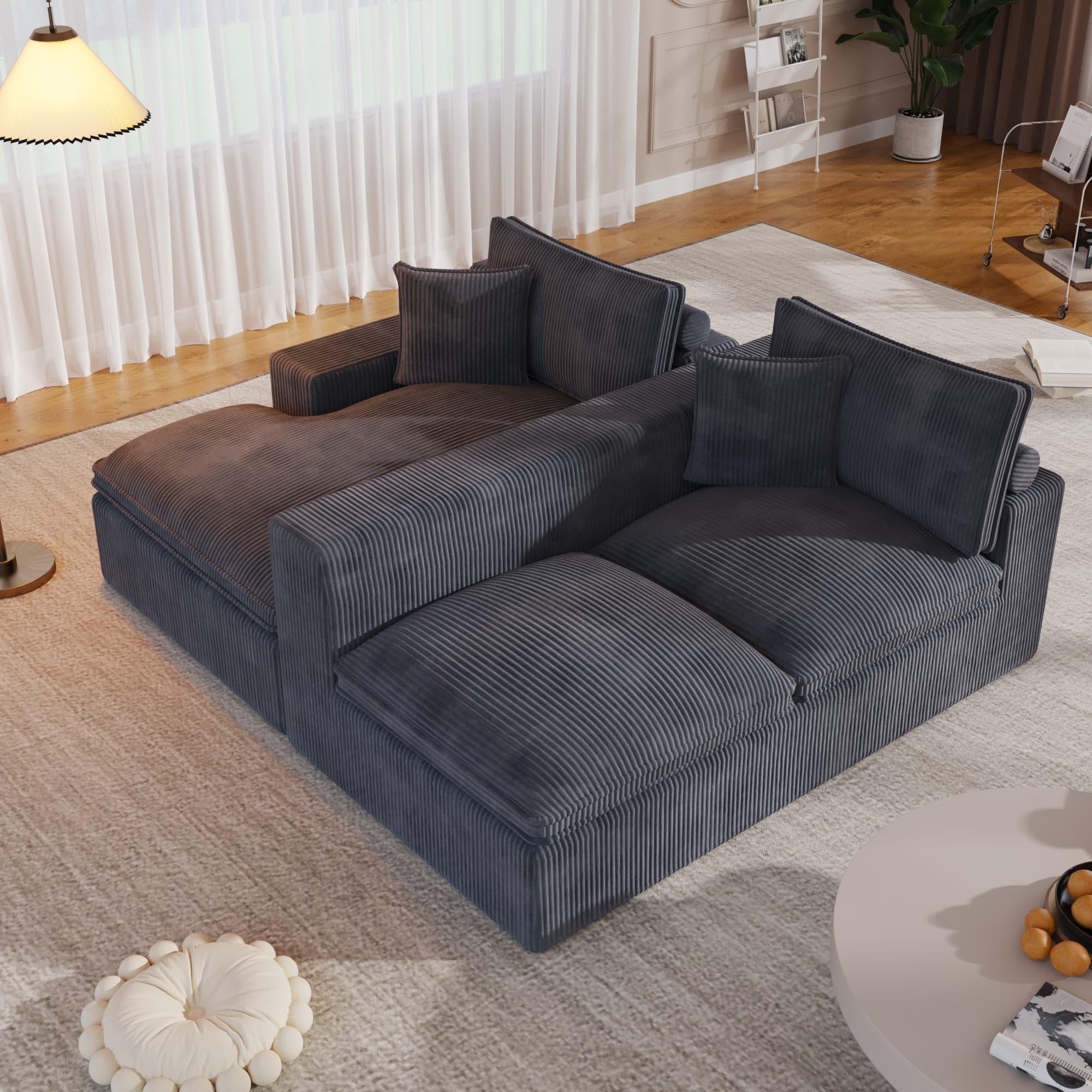 108” Modular Sectional Sofa, Cloud Sectional Couch with Deep Seat