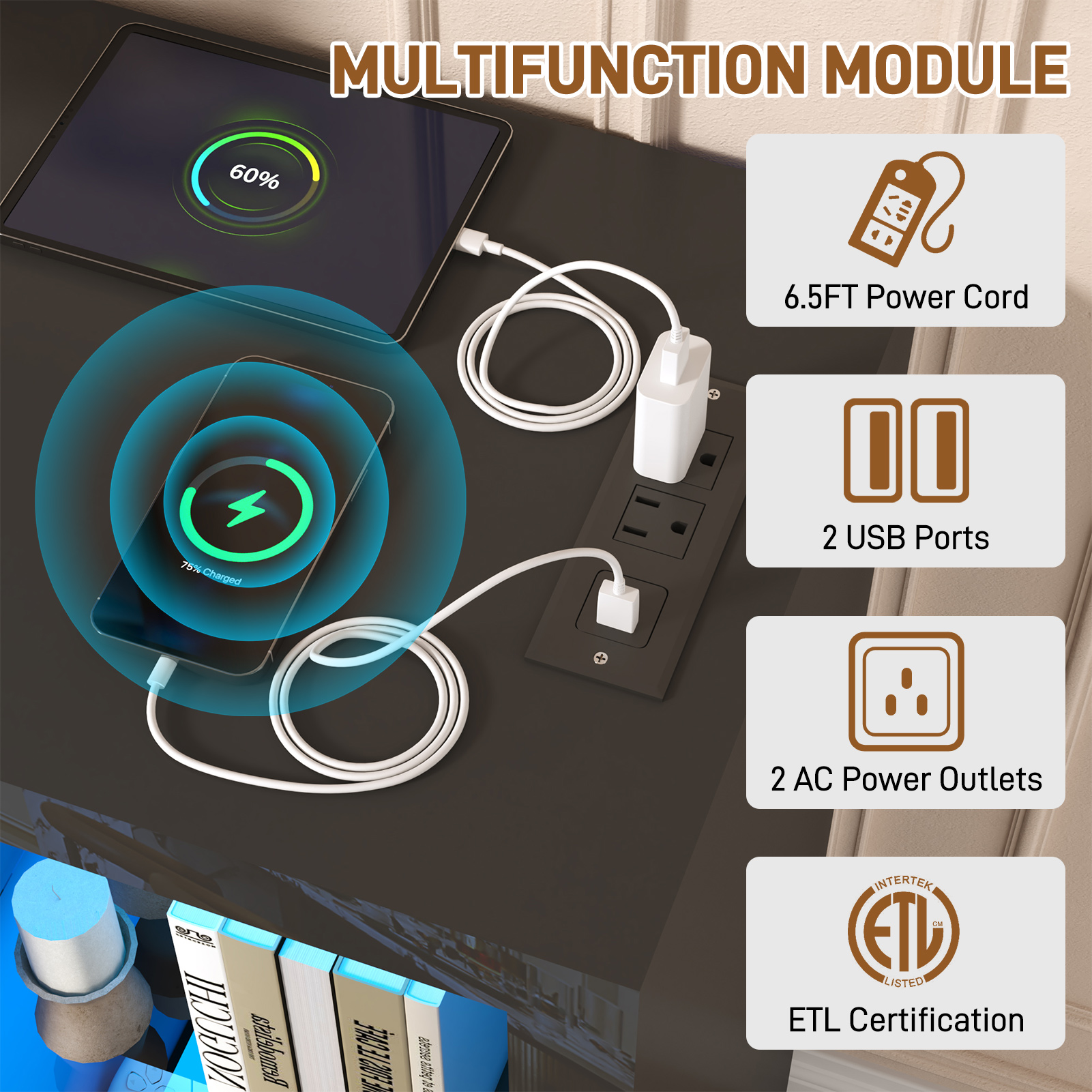 Blotout 82'' Fireplace TV Stand for 90/95''TV with 50'' Fireplace, LED Modern High Gloss Entertainment Center with Power Outlet, 4 Drawers, Adjustable Shelf, 2-Tier TV Console Cabinet, Black