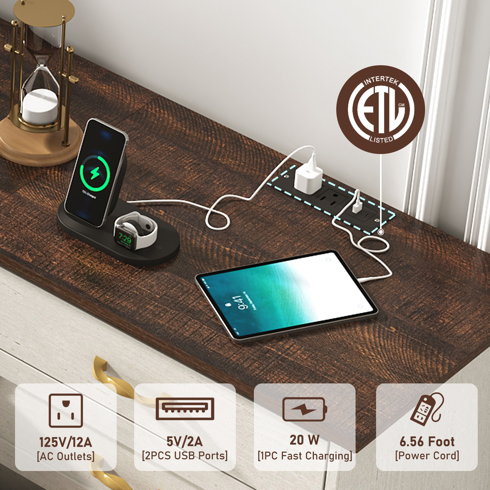 Blotout 70" Large Long Dresser with Deep Drawers, Farmhouse 12 Drawer Dresser for Bedroom, Wide Wood Chest of Drawers with Power Outlets