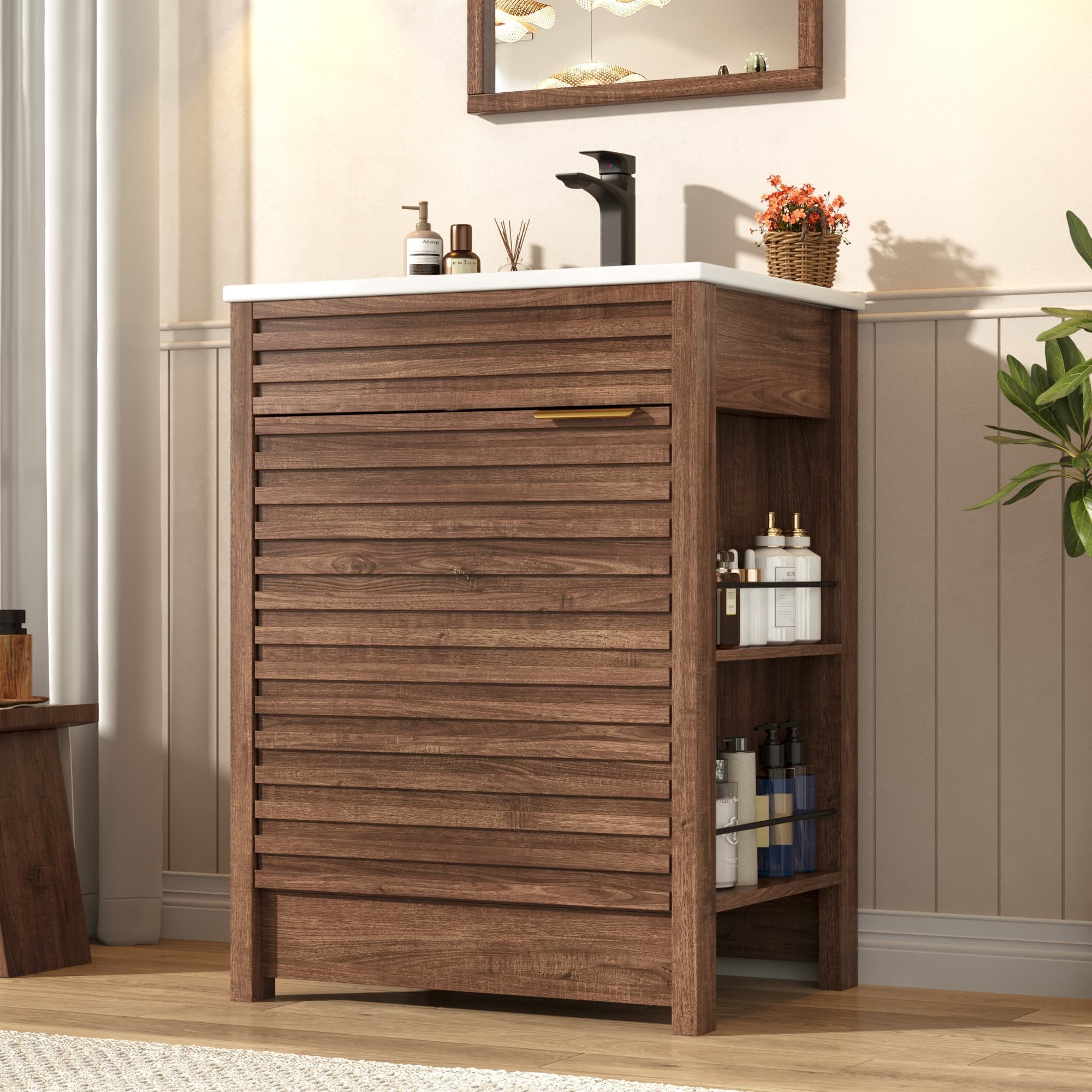 36" Modern Bathroom Vanity with Sink and Faucet Combo