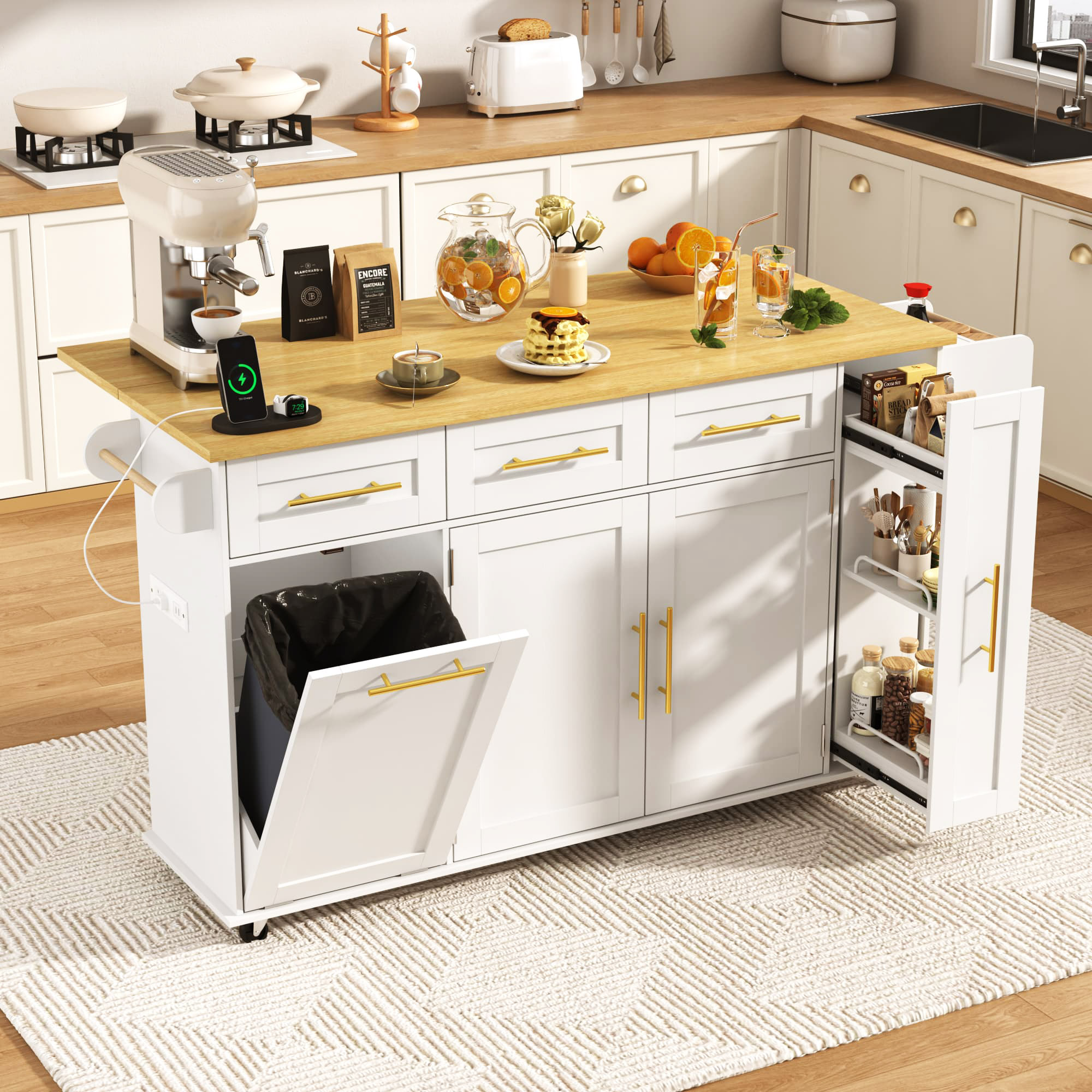Blotout Mobile Kitchen Island Cart