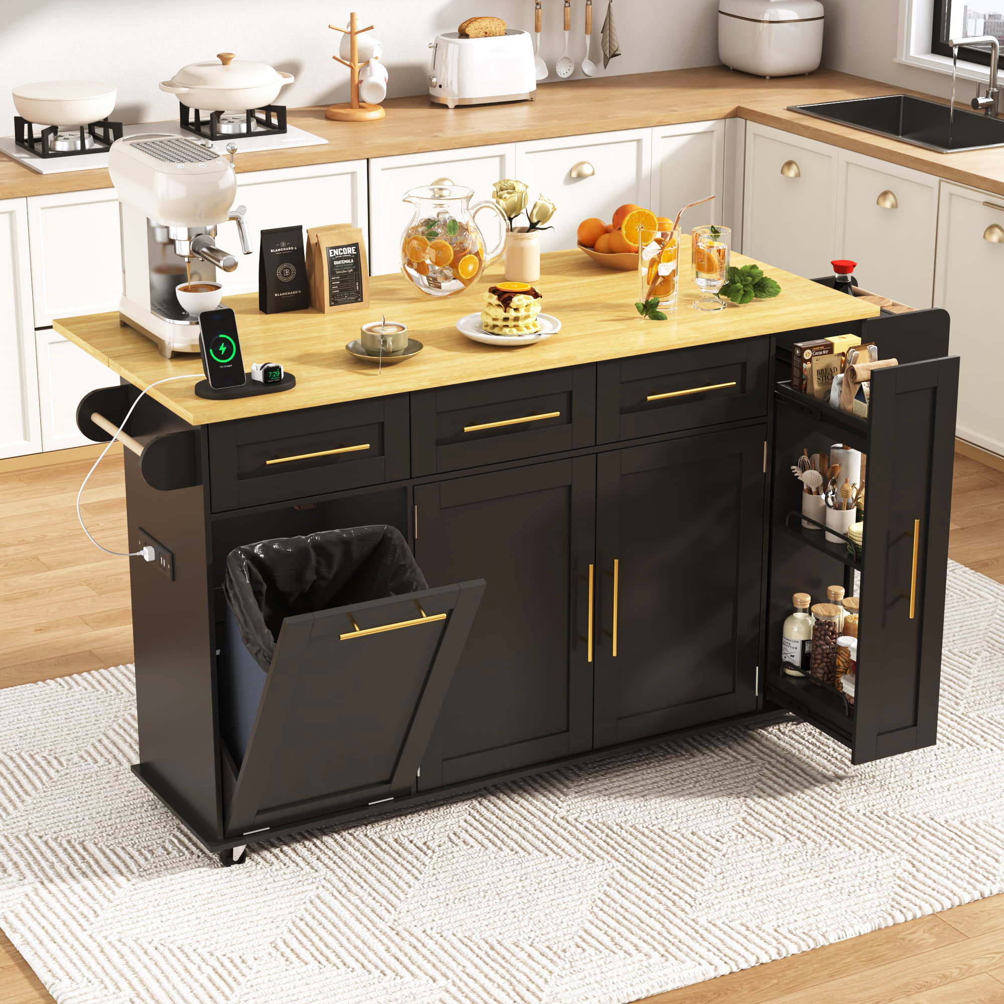 Blotout Mobile Kitchen Island Cart