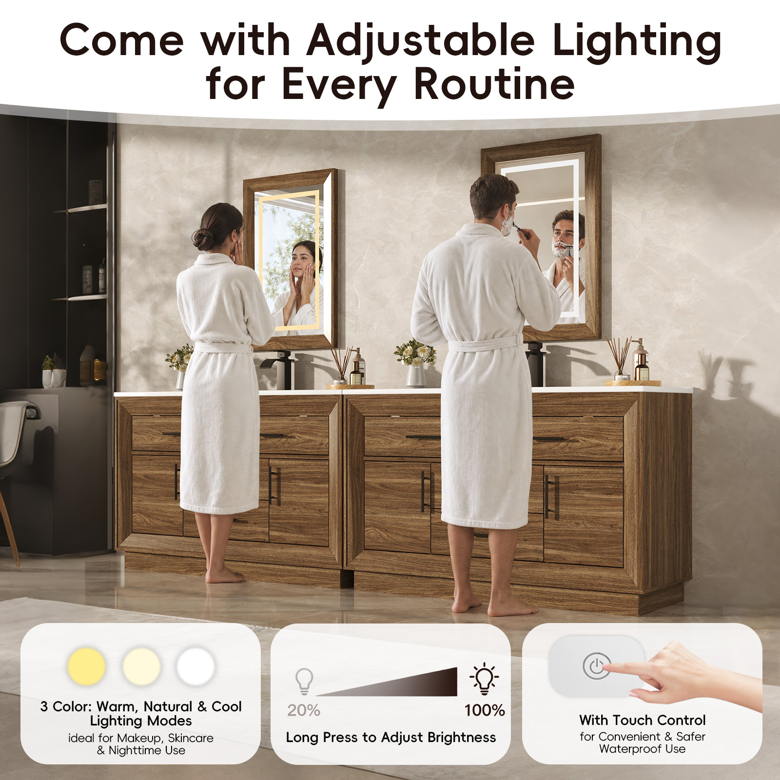 48 inch Bathroom Vanity with Sink and Mirror Faucets