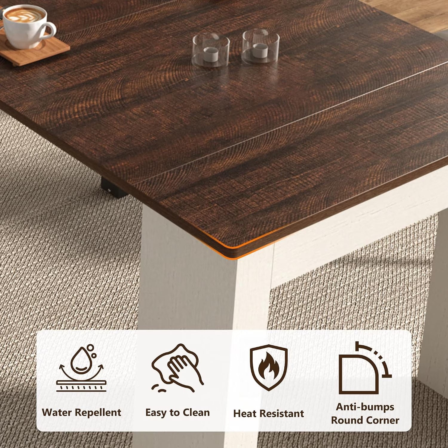 10.2"-101" Extendable Dining Table with Storage Cabinet for 2-10 People, Multifunctional Folding Dining Table