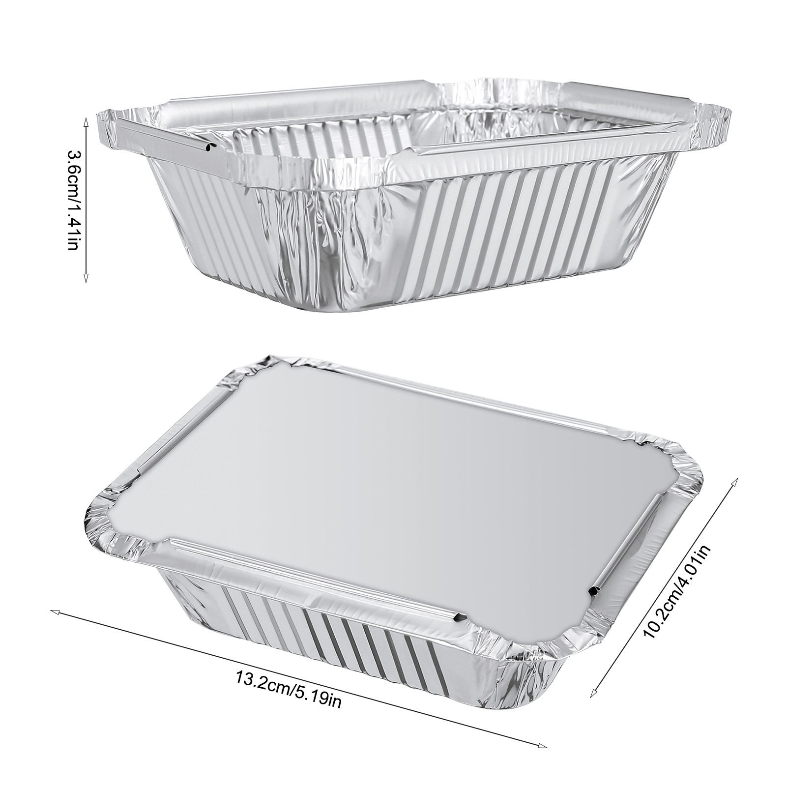 Topekada 40Pack 5 * 4in Small Disposable Aluminum Pan with Lid, 1lb Capacity Aluminum Foil Food Containers with Strong Seal for Carry Out
