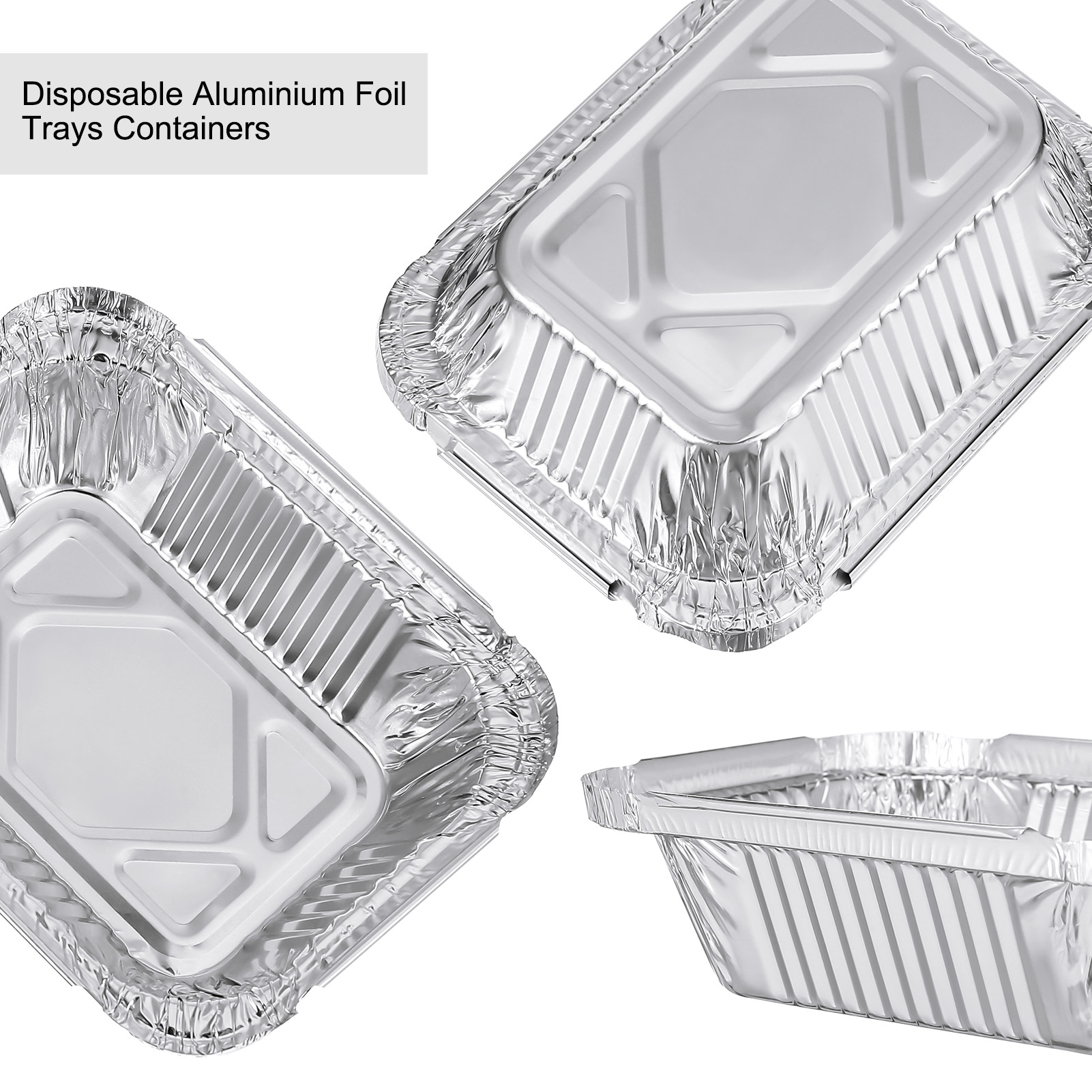 Topekada 40Pack 5 * 4in Small Disposable Aluminum Pan with Lid, 1lb Capacity Aluminum Foil Food Containers with Strong Seal for Carry Out
