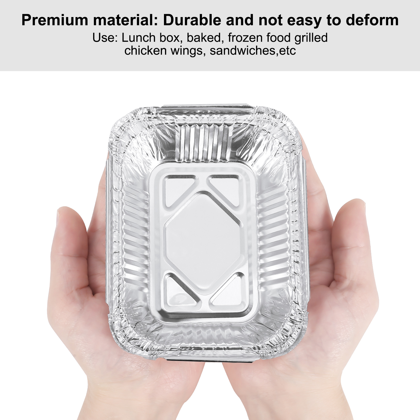 Topekada 40Pack 5 * 4in Small Disposable Aluminum Pan with Lid, 1lb Capacity Aluminum Foil Food Containers with Strong Seal for Carry Out