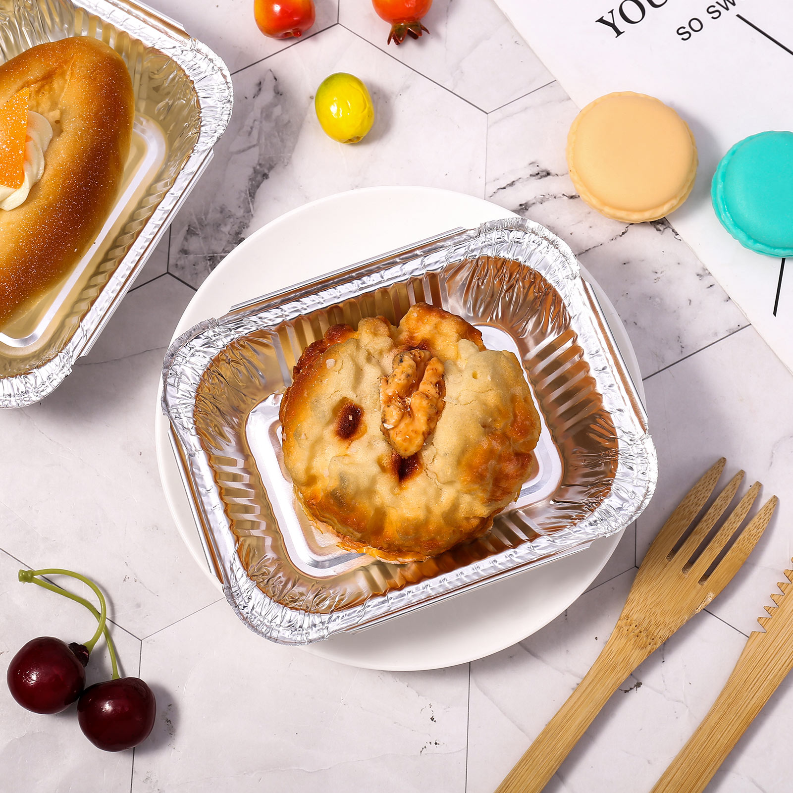 Topekada 40Pack 5 * 4in Small Disposable Aluminum Pan with Lid, 1lb Capacity Aluminum Foil Food Containers with Strong Seal for Carry Out