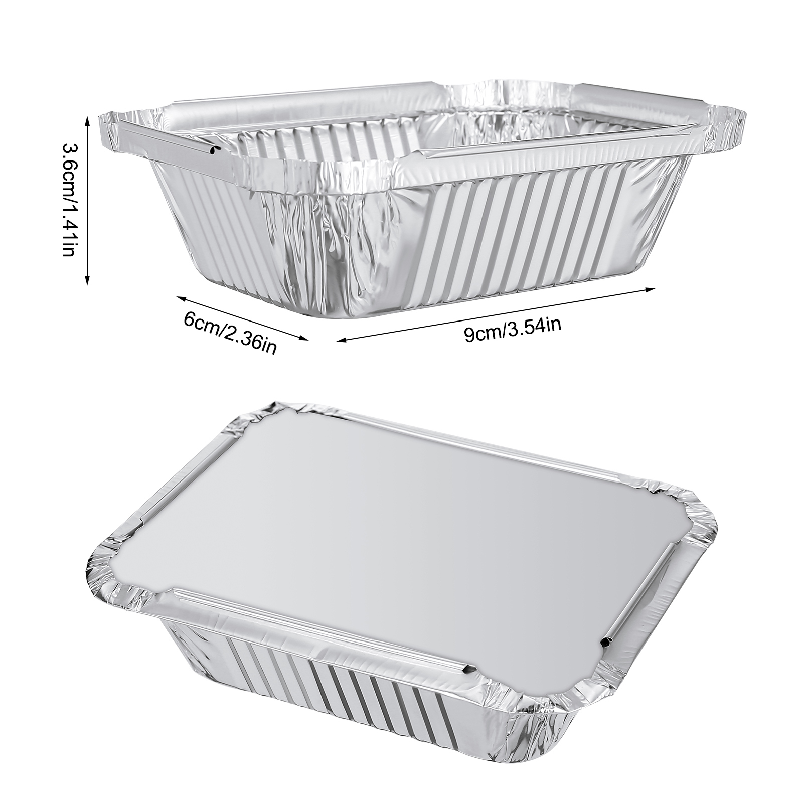 Topekada 40Pack 5 * 4in Small Disposable Aluminum Pan with Lid, 1lb Capacity Aluminum Foil Food Containers with Strong Seal for Carry Out
