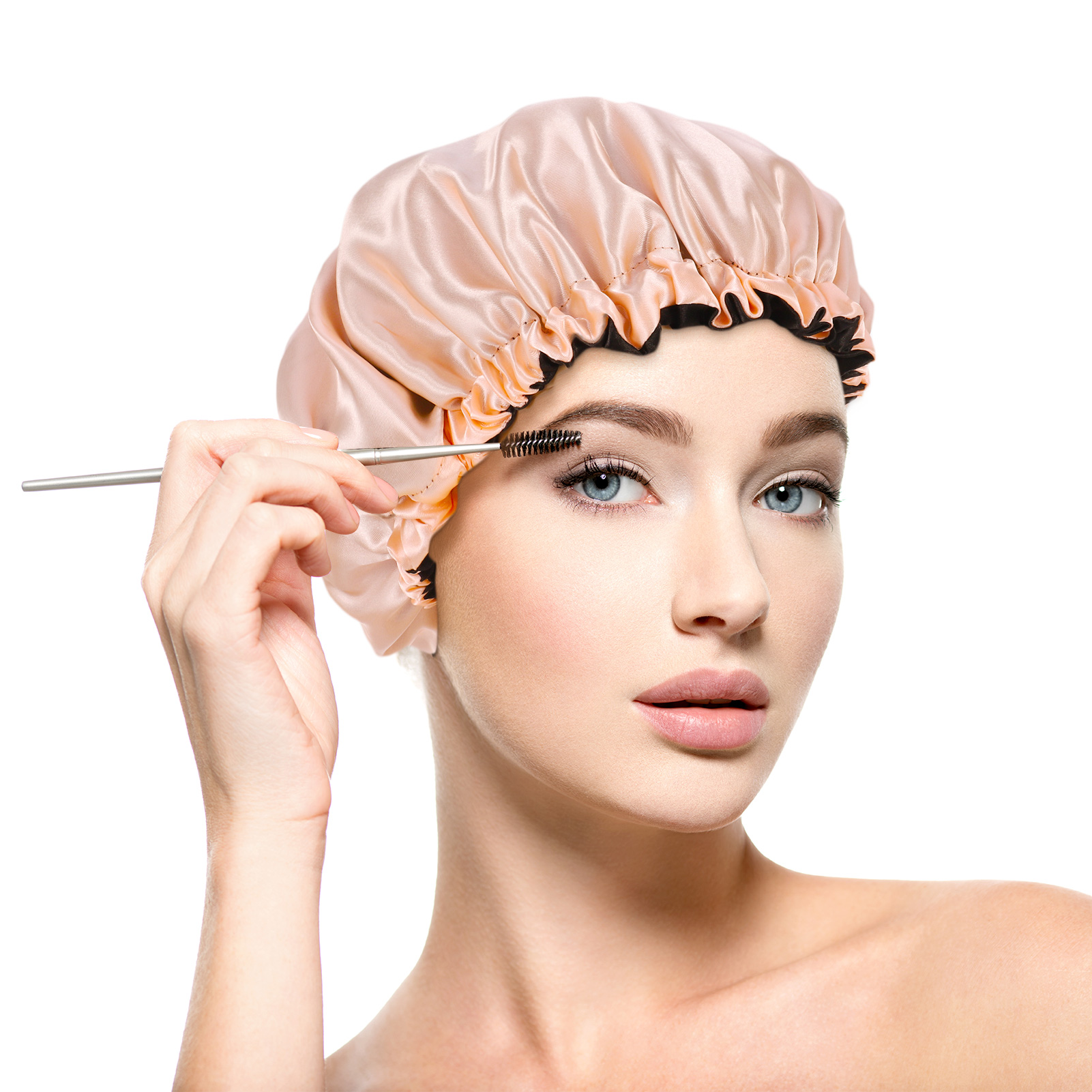 Topekada 2 Pack Satin Bonnet Silk Bonnet for Sleeping,Double Layer Adjustable Satin Bonnet for Natural and Curly Hair Silk Cap Hair Bonnet for Women Girls(Pink+Black)