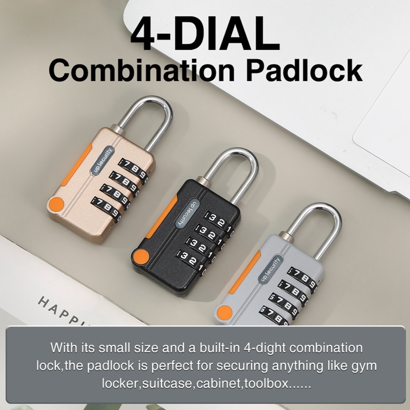 AOWOO 3 Pcs 4 Digit Small Combination Locks, Zinc Alloy Combination Lock Outdoor, Resettable Sport Padlock, Multifunctional Waterproof Password Padlock for Gym, Fence, Staff Locker