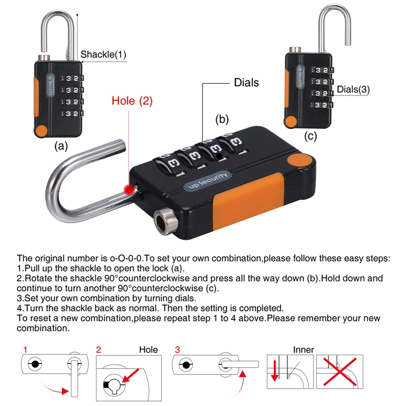 AOWOO 3 Pcs 4 Digit Small Combination Locks, Zinc Alloy Combination Lock Outdoor, Resettable Sport Padlock, Multifunctional Waterproof Password Padlock for Gym, Fence, Staff Locker