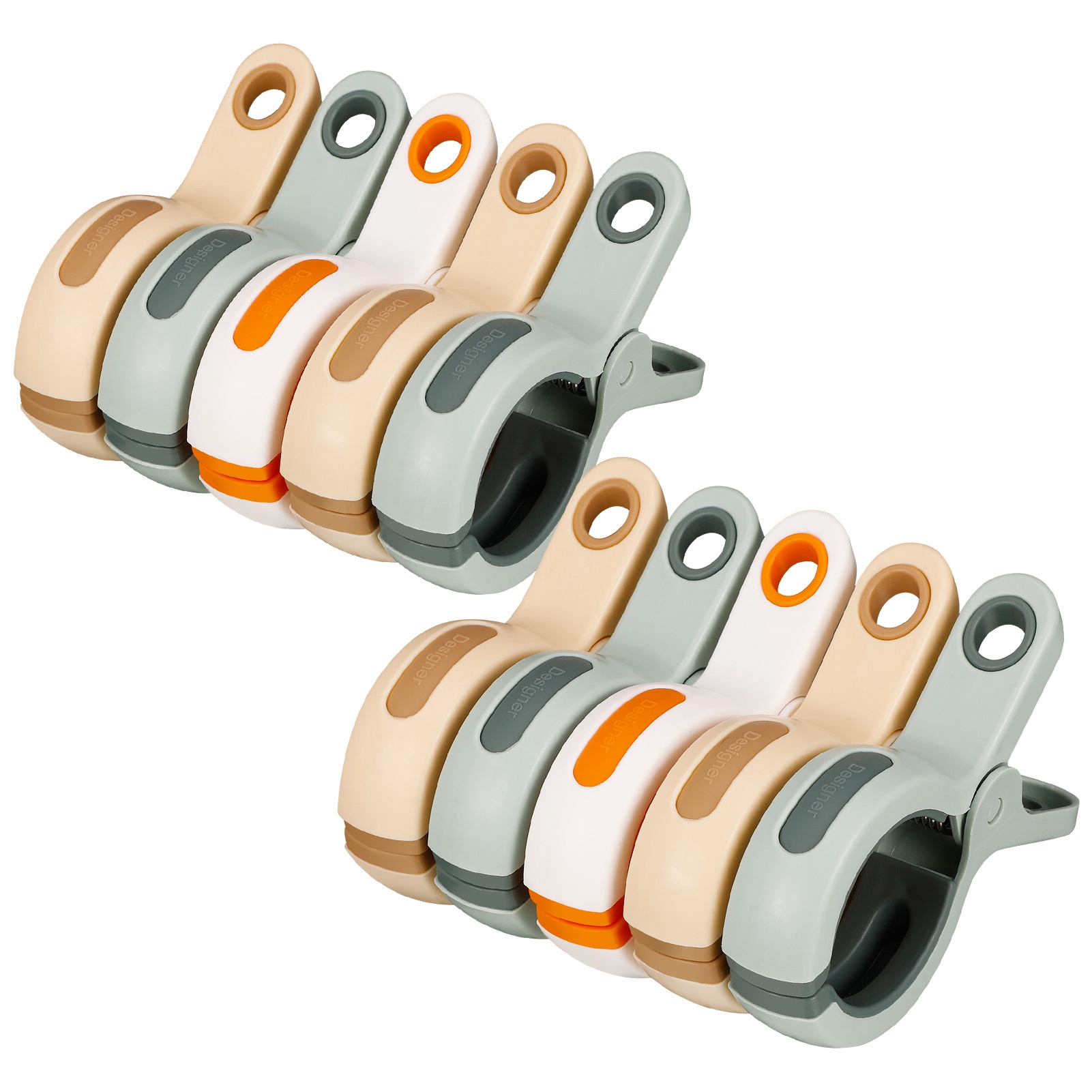 Abaima 10 Pcs Beach Towel Clips,Large Towel Holder For Beach Chair,3 Colors Heavy Duty Jumbo Size Clothes Pins Hanger Plastic Clips for Pool Chair(Multicolor)