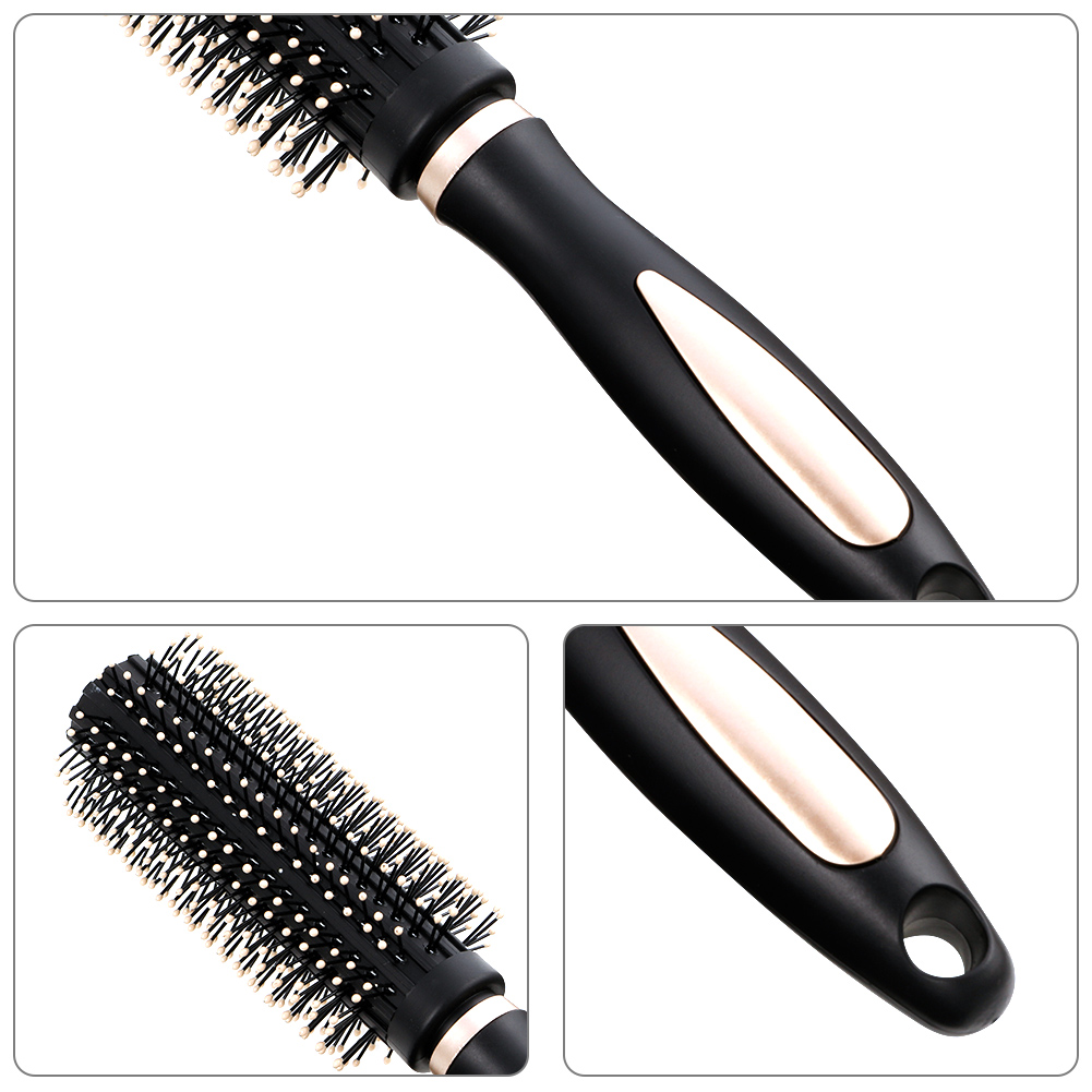 Topekada 5 Pcs Paddle Hair Brush Comb Set,Detangling Hairbrush Anti Static Massage Oval Comb Hair Styling Tools for Women Men Kid All Wet or Dry Hair(Black), round