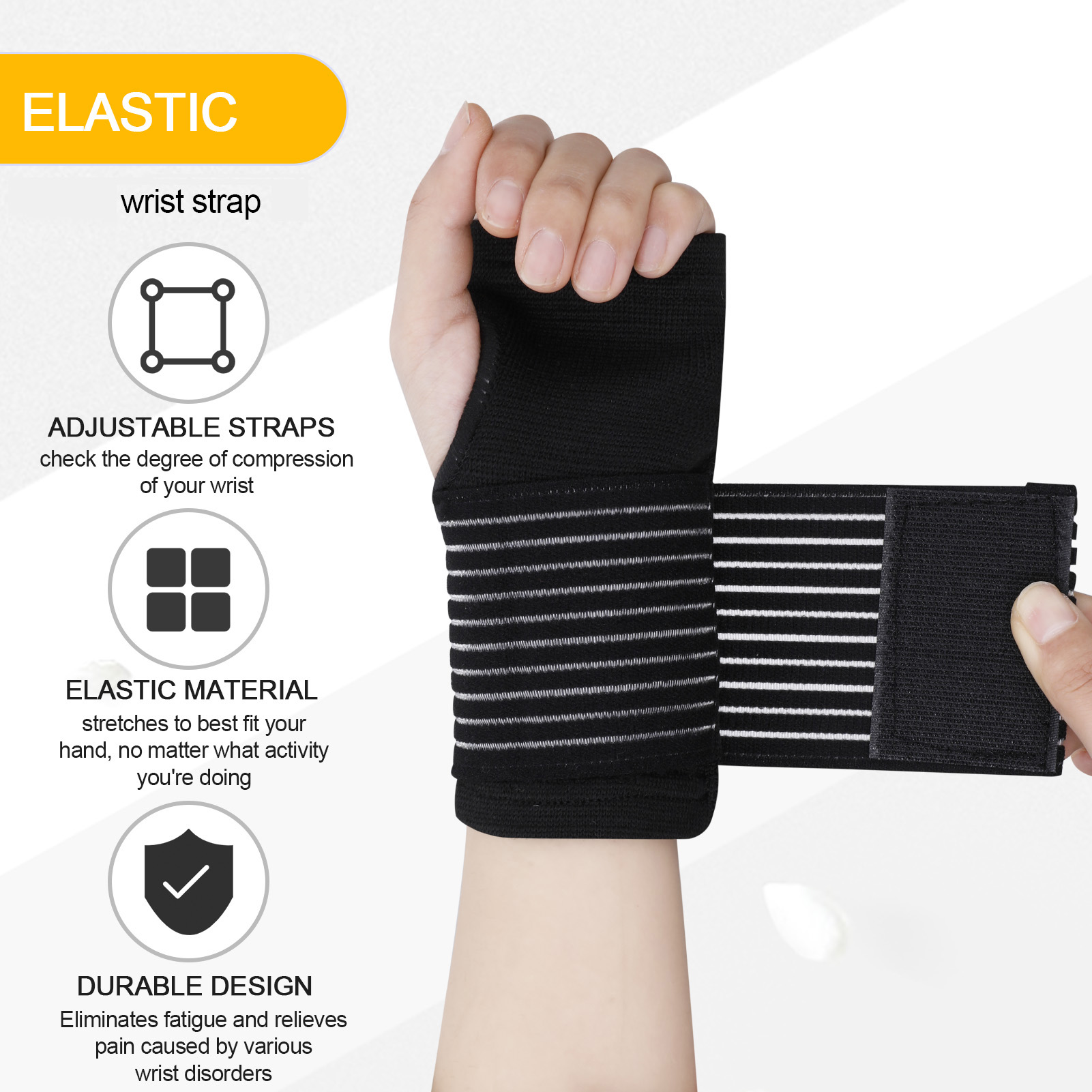 sixwipe 4 Pcs Wrist Brace for Carpal Tunnel, Wrist Support with Adjustable Elastic Strap for Left and Right Hand, Hand Wraps for Carpal Tunnel, Arthritis, Tendonitis Pain Relief