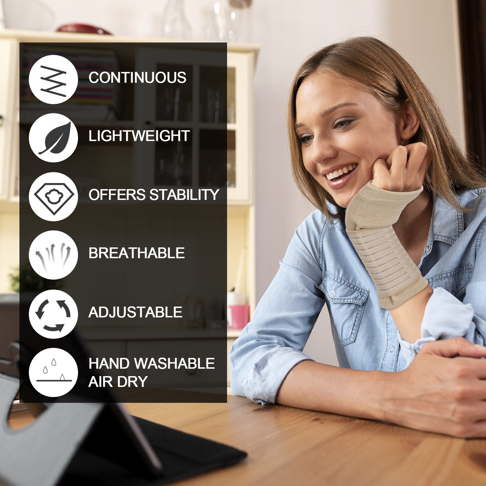 sixwipe 4 Pcs Wrist Brace for Carpal Tunnel, Wrist Support with Adjustable Elastic Strap for Left and Right Hand, Hand Wraps for Carpal Tunnel, Arthritis, Tendonitis Pain Relief