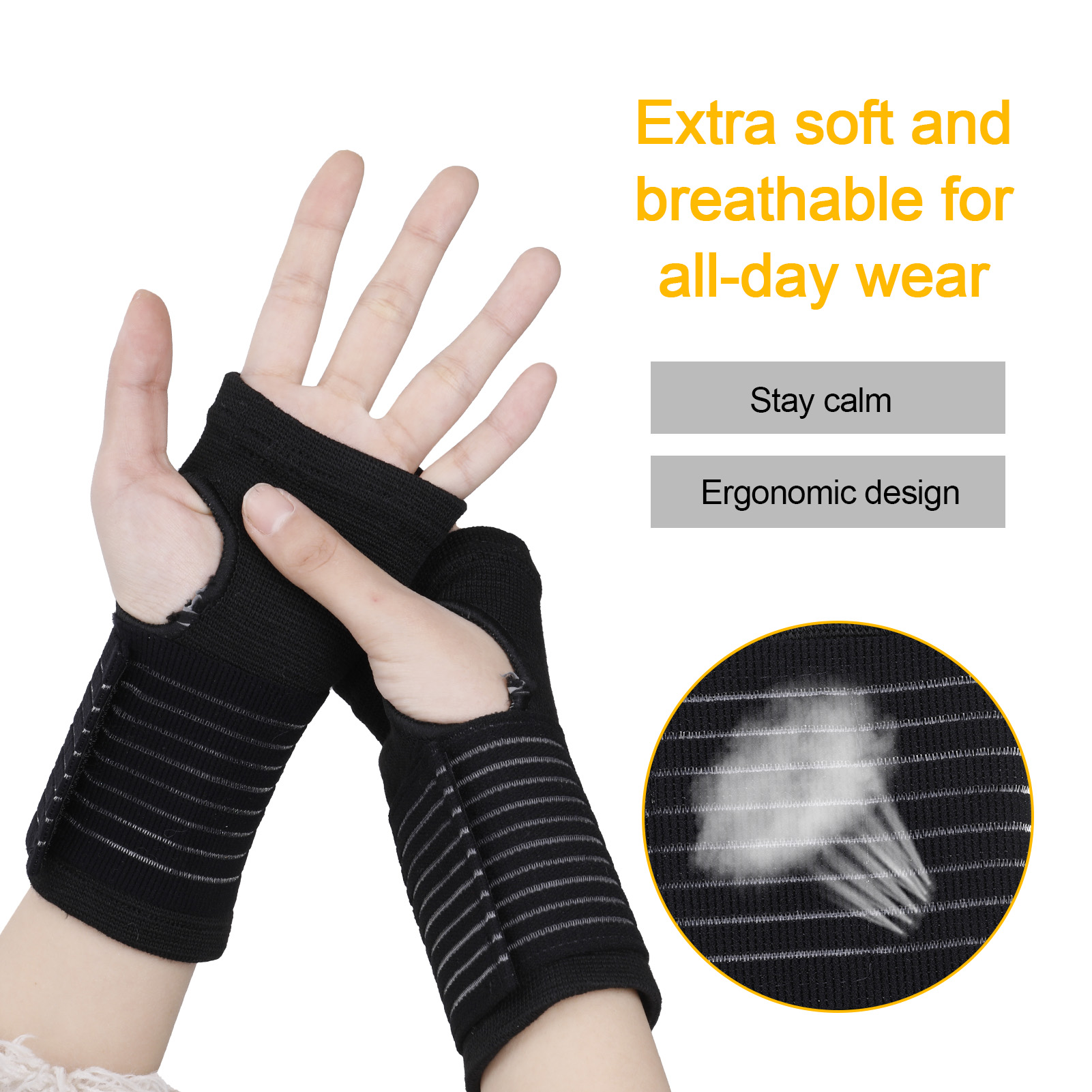 sixwipe 4 Pcs Wrist Brace for Carpal Tunnel, Wrist Support with Adjustable Elastic Strap for Left and Right Hand, Hand Wraps for Carpal Tunnel, Arthritis, Tendonitis Pain Relief
