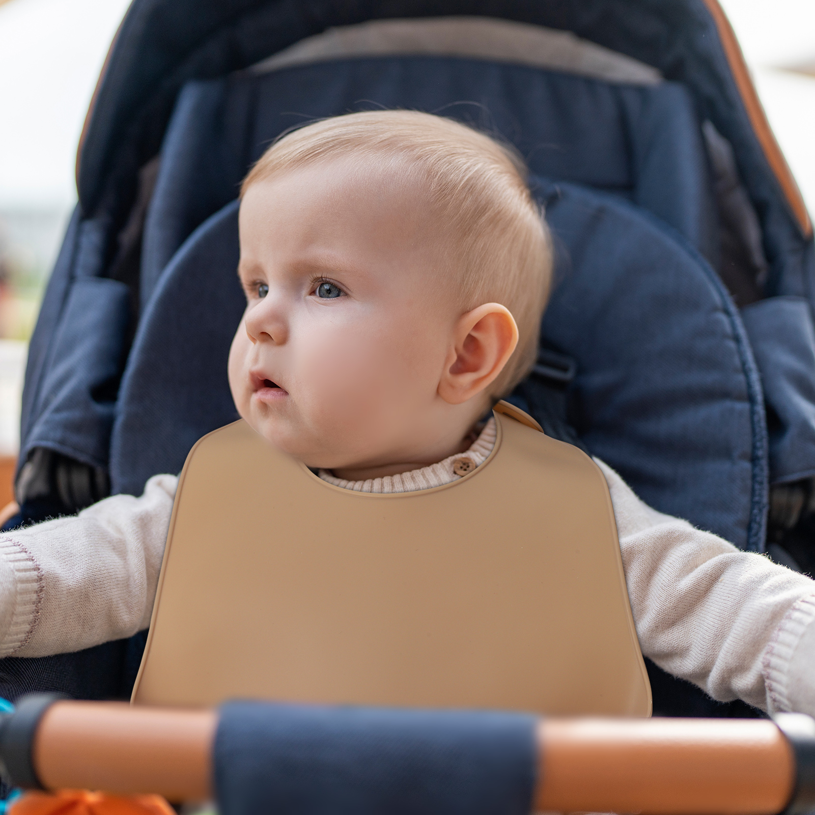 Hengguang 4Pcs Silicone Baby Bibs, Soft Waterproof Feeding Bibs with Food Catcher Pocket, BPA Free Adjustable Bibs for Baby Boy and Girl(Yellow)