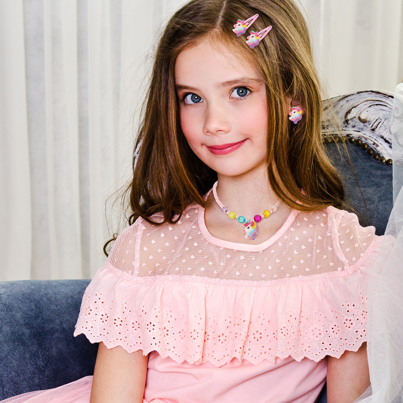 Armscye 12 Pcs Little Girl Unicorn Purse Set, Cute Unicorn Gifts for Girl, with Kawaii Unicorn Dress Up Jewelry, Adjustable Crossbody Bag with Unicorn Gift Box for Girl, Kid, Teenager