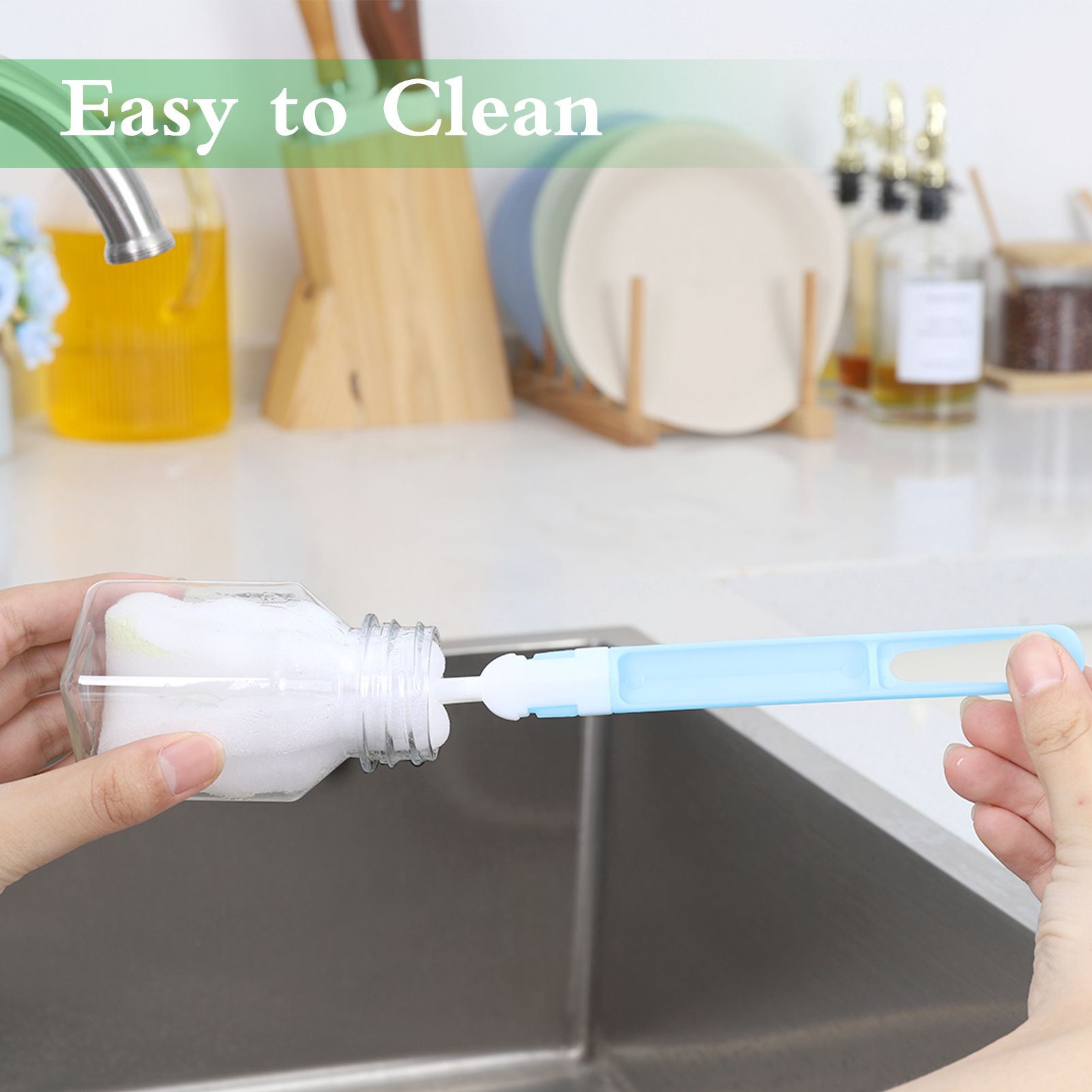 Armscye 16Pcs 8oz Plastic Empty Juice Bottles with Lids, Reusable Juice Bottles with Funnel and Brush, Clear Containers with Black Tamper Evident Caps for Juice, Milk and Other Beverages