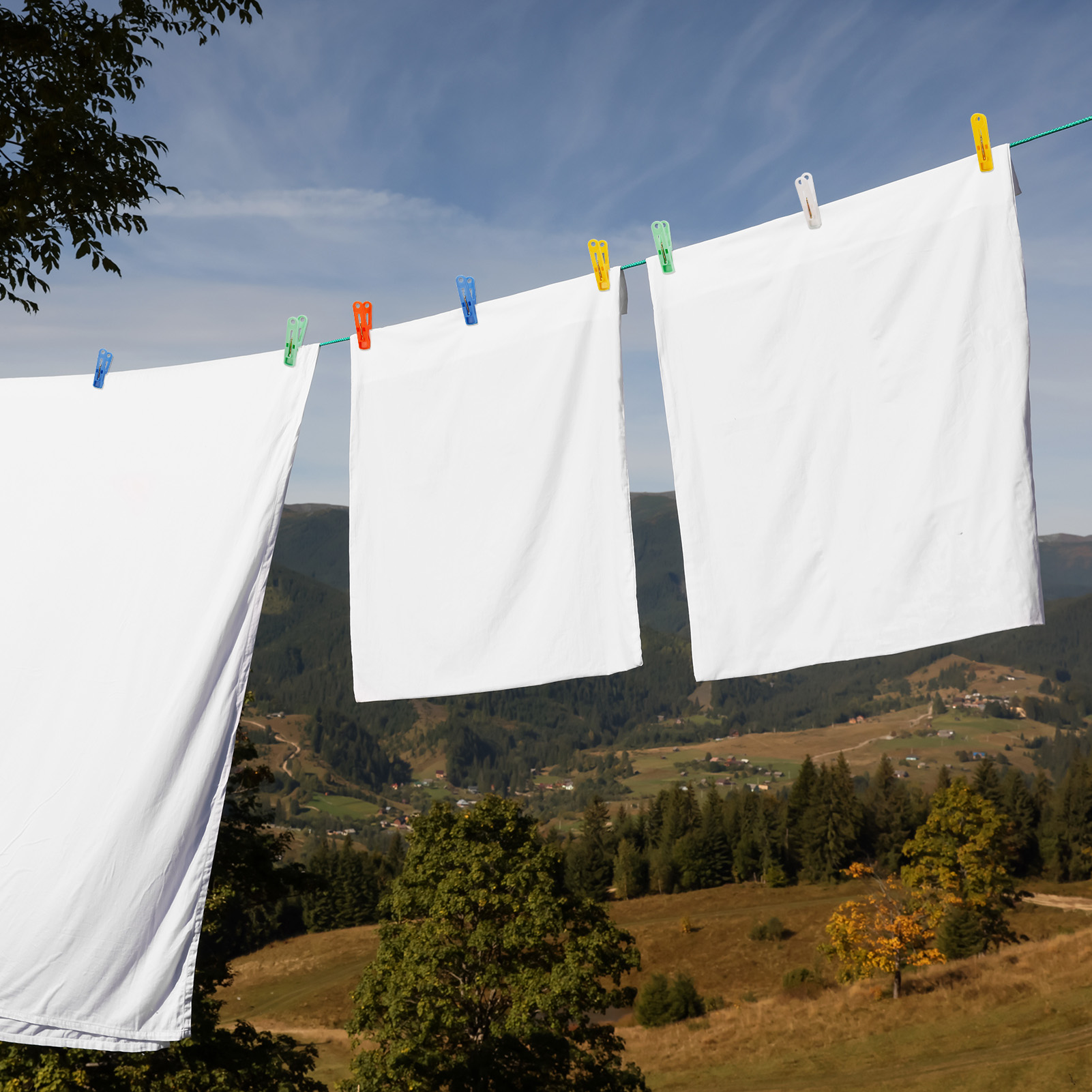 Bocaoying 100 Pcs Clothes Pins, Heavy Duty Clothes Pegs for Washing Line, Plastic Clothes Peg, Cloth Line Dry Clips, Non-Slip Windproof Strong Laundry Clips for Hanging Clothes Indoor Outdoor