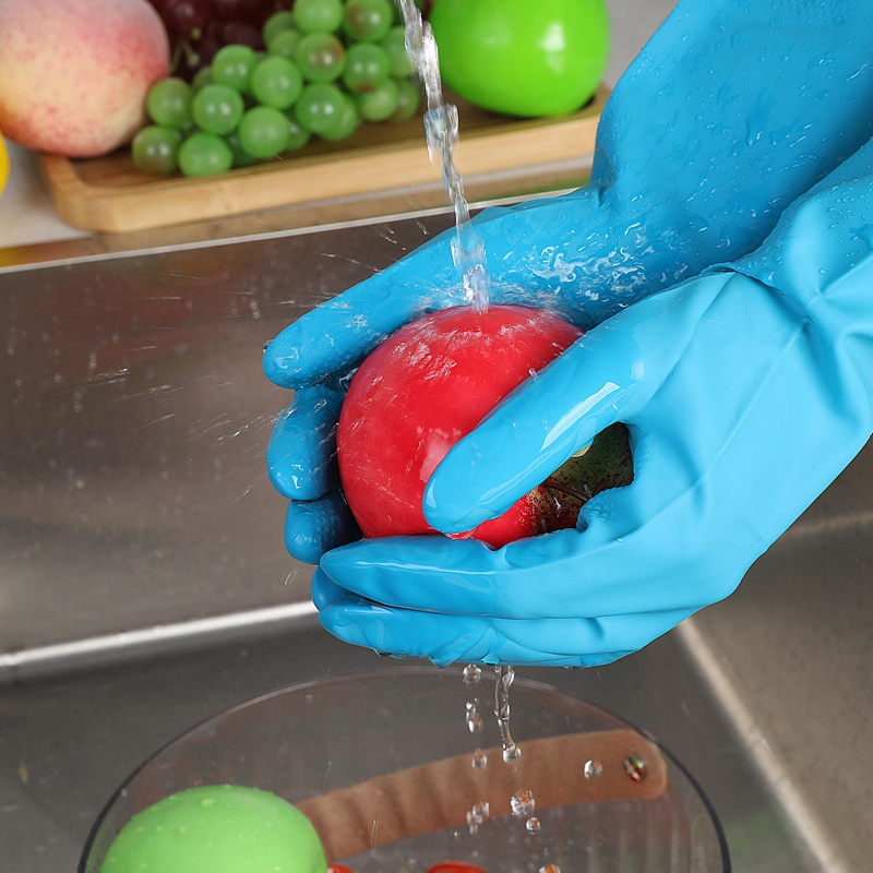 sixwipe 5 Pairs Rubber Cleaning Gloves for Household, Colorful Reusable Dishwashing Gloves for Kitchen, Household Cleaning Gloves for Washing Dishes and Cleaning Tasks, Flexible Durable and Waterproof Non-Slip(S)