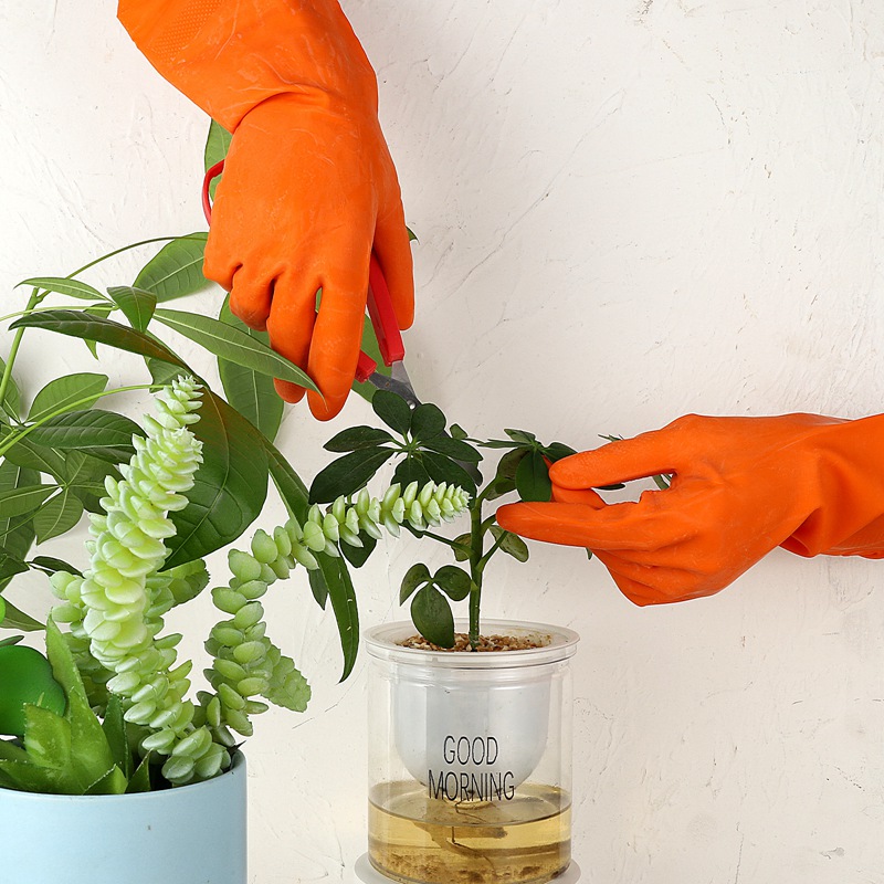 sixwipe 5 Pairs Rubber Cleaning Gloves for Household, Colorful Reusable Dishwashing Gloves for Kitchen, Household Cleaning Gloves for Washing Dishes and Cleaning Tasks, Flexible Durable and Waterproof Non-Slip(S)