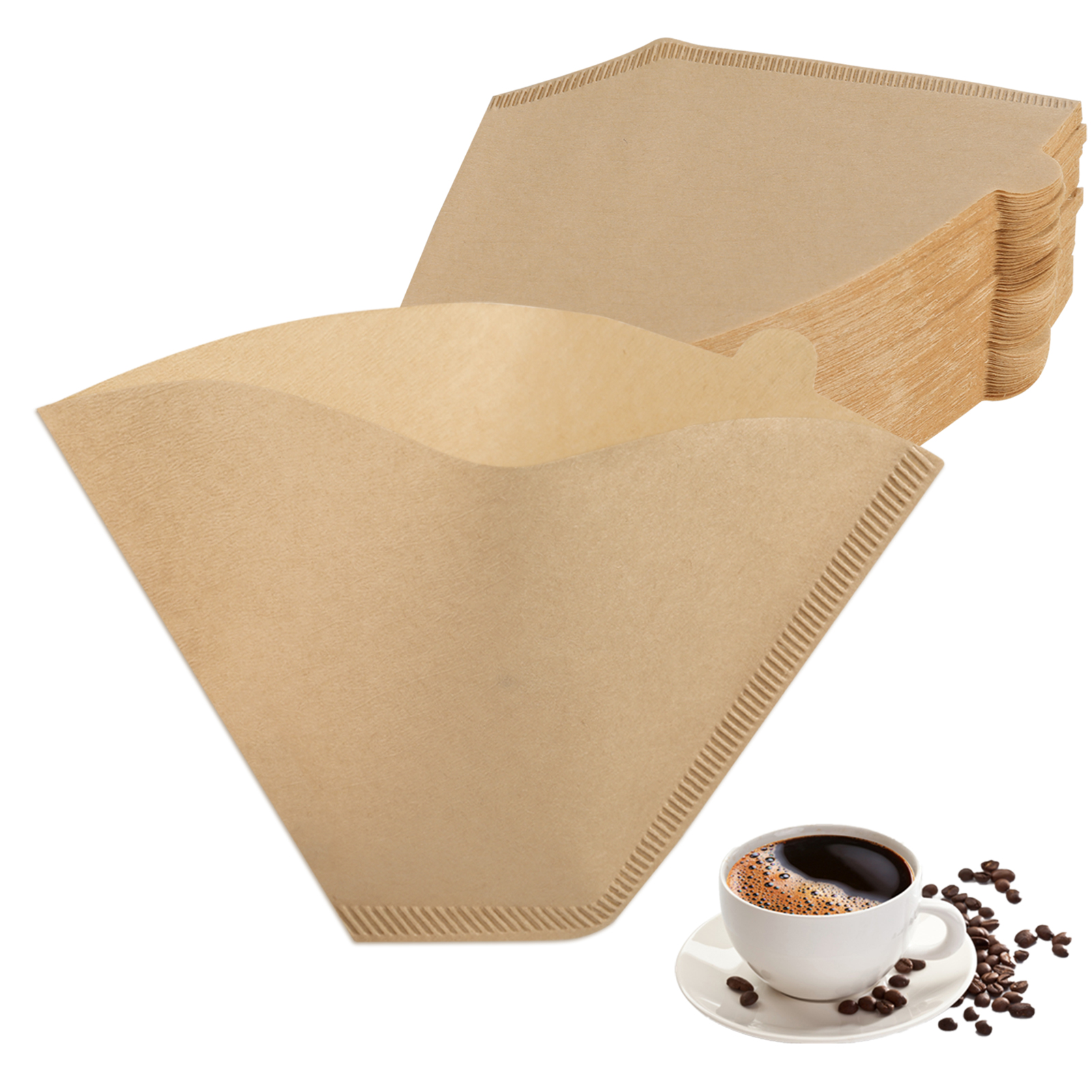 sixwipe 200 Pcs Coffee Filters, Coffee Filters 8 12 Cup, Disposable Coffee Filters Paper, Natural Brown Cone Paper Filter, 4 Replacement Cone Coffee Filters for Pour Over and Drip Coffee Maker