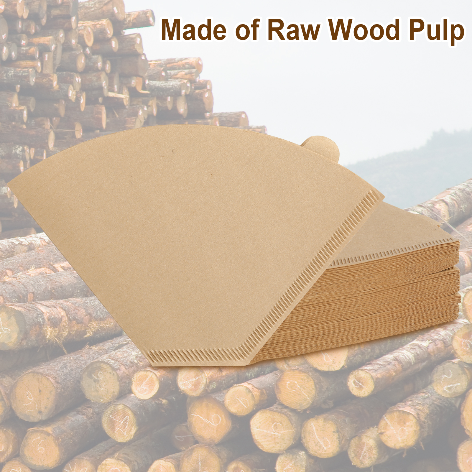 sixwipe 200 Pcs Coffee Filters, Coffee Filters 8 12 Cup, Disposable Coffee Filters Paper, Natural Brown Cone Paper Filter, 4 Replacement Cone Coffee Filters for Pour Over and Drip Coffee Maker