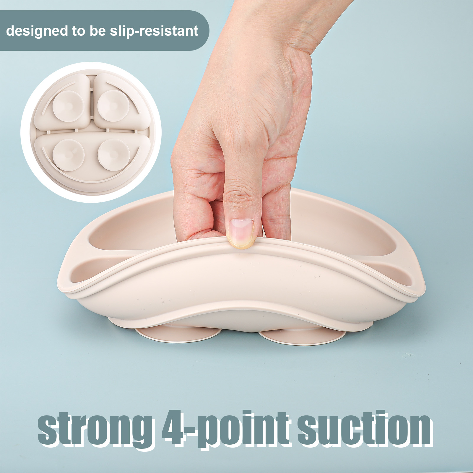 Armscye 3 Pack Suction Toddlers Plates,Divided Suction Plates for Baby,100% Food Grade Silicone Baby Plates,Safe Grip Dishes for Toddlers Self Feeding Training