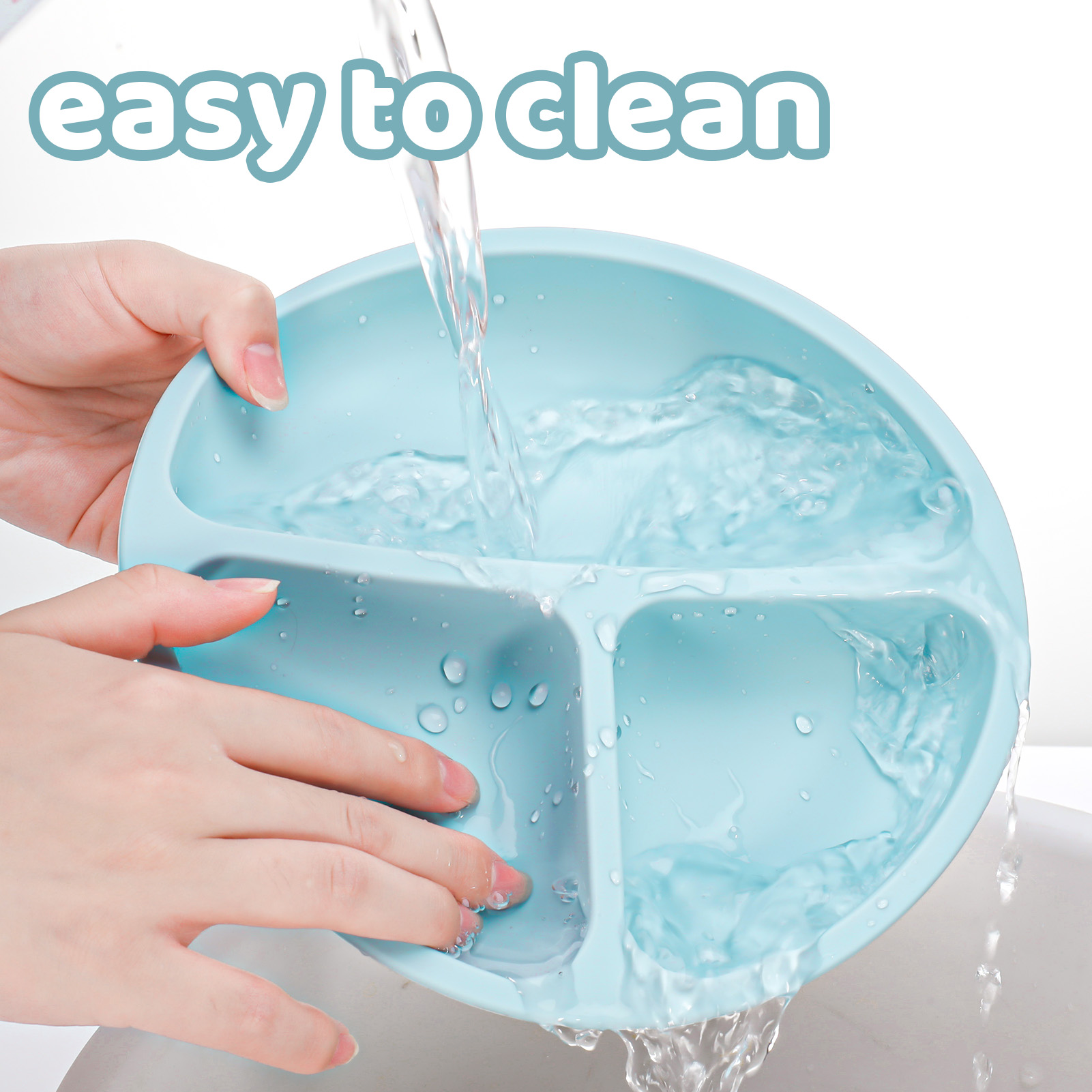 Armscye 3 Pack Suction Toddlers Plates,Divided Suction Plates for Baby,100% Food Grade Silicone Baby Plates,Safe Grip Dishes for Toddlers Self Feeding Training