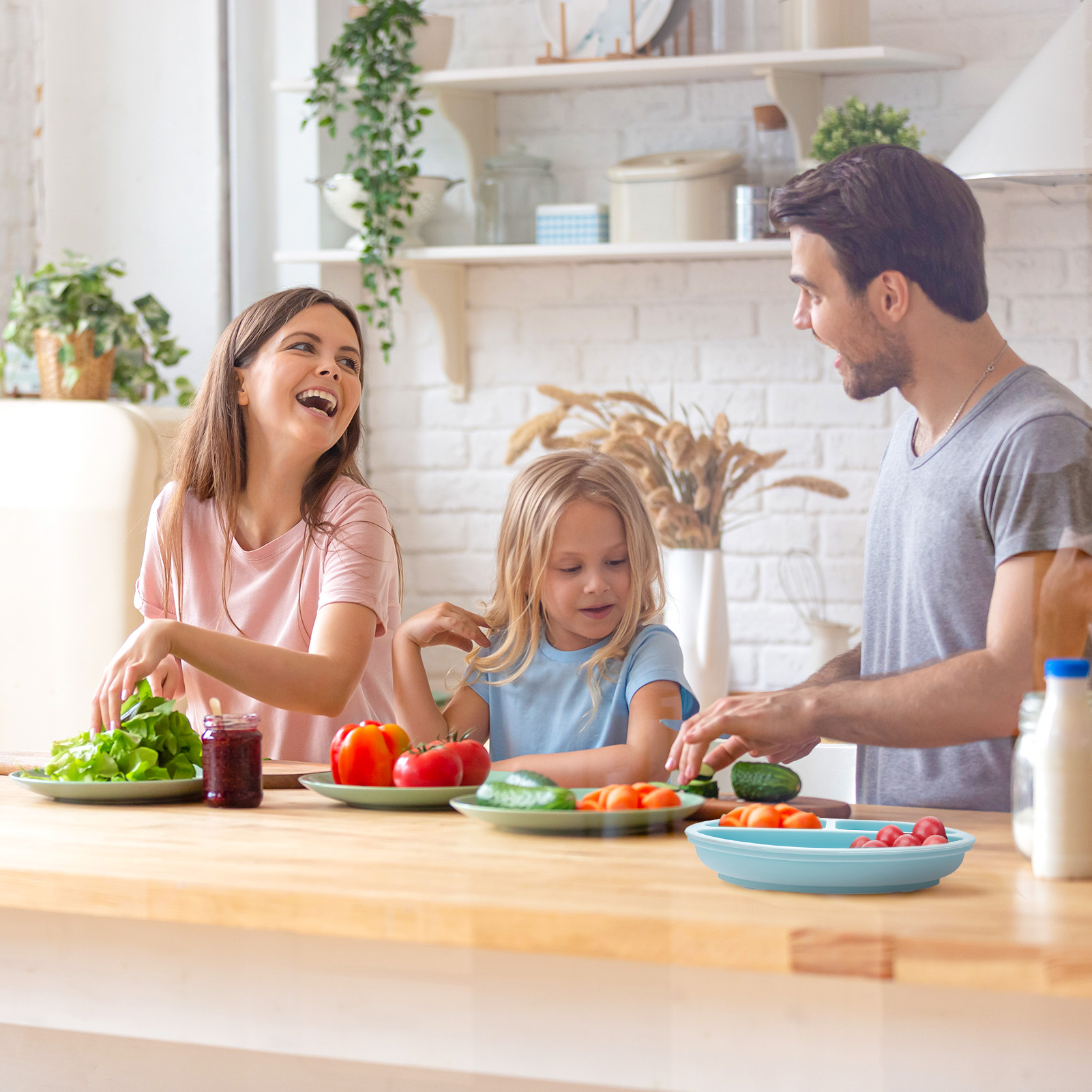 Armscye 3 Pack Suction Toddlers Plates,Divided Suction Plates for Baby,100% Food Grade Silicone Baby Plates,Safe Grip Dishes for Toddlers Self Feeding Training