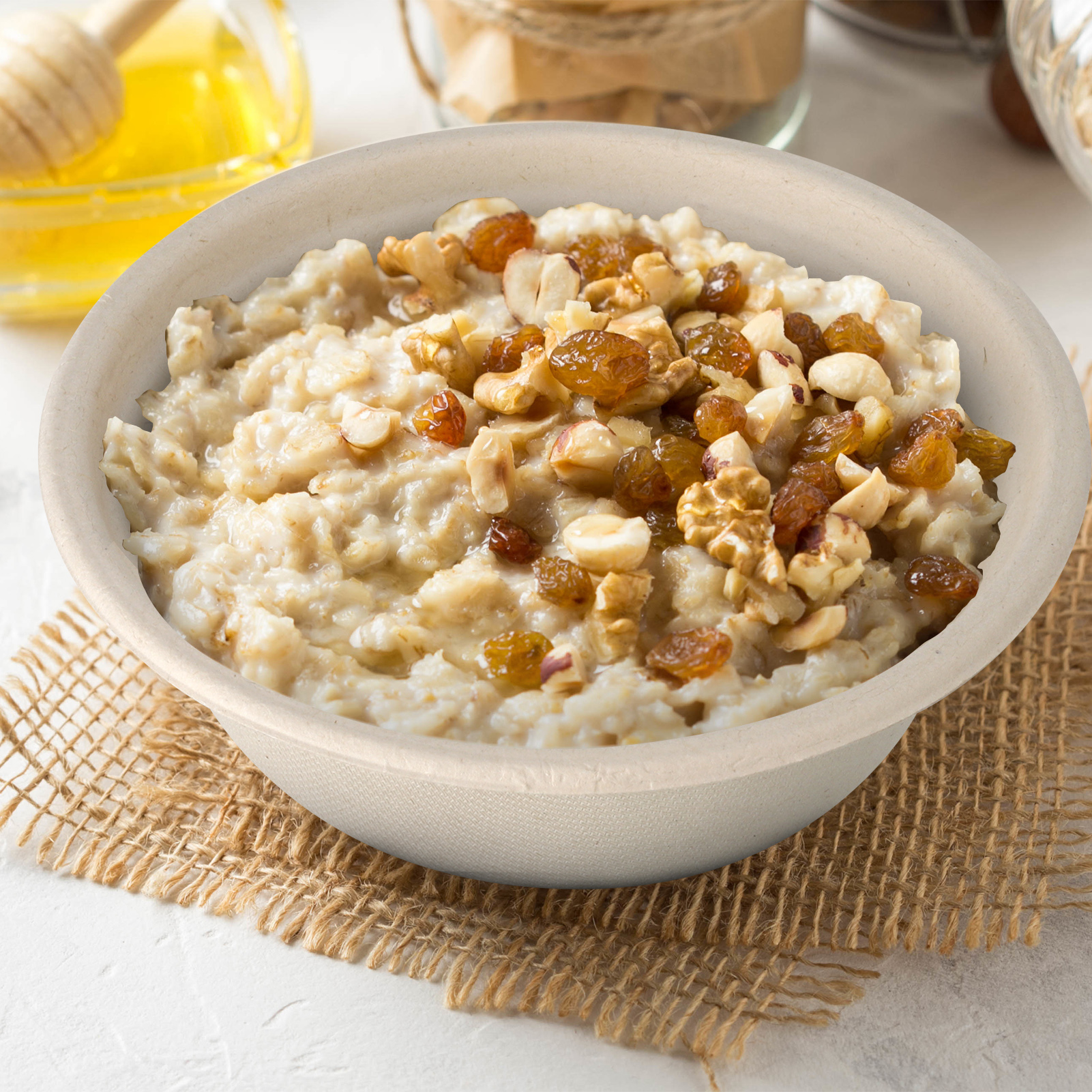 Abaima 100 Pack 16 oz Disposable Paper Bowls 100% Compostable, Natural Biodegradable Bagasse, Eco-Friendly Sugar Cane Fibers Bowls