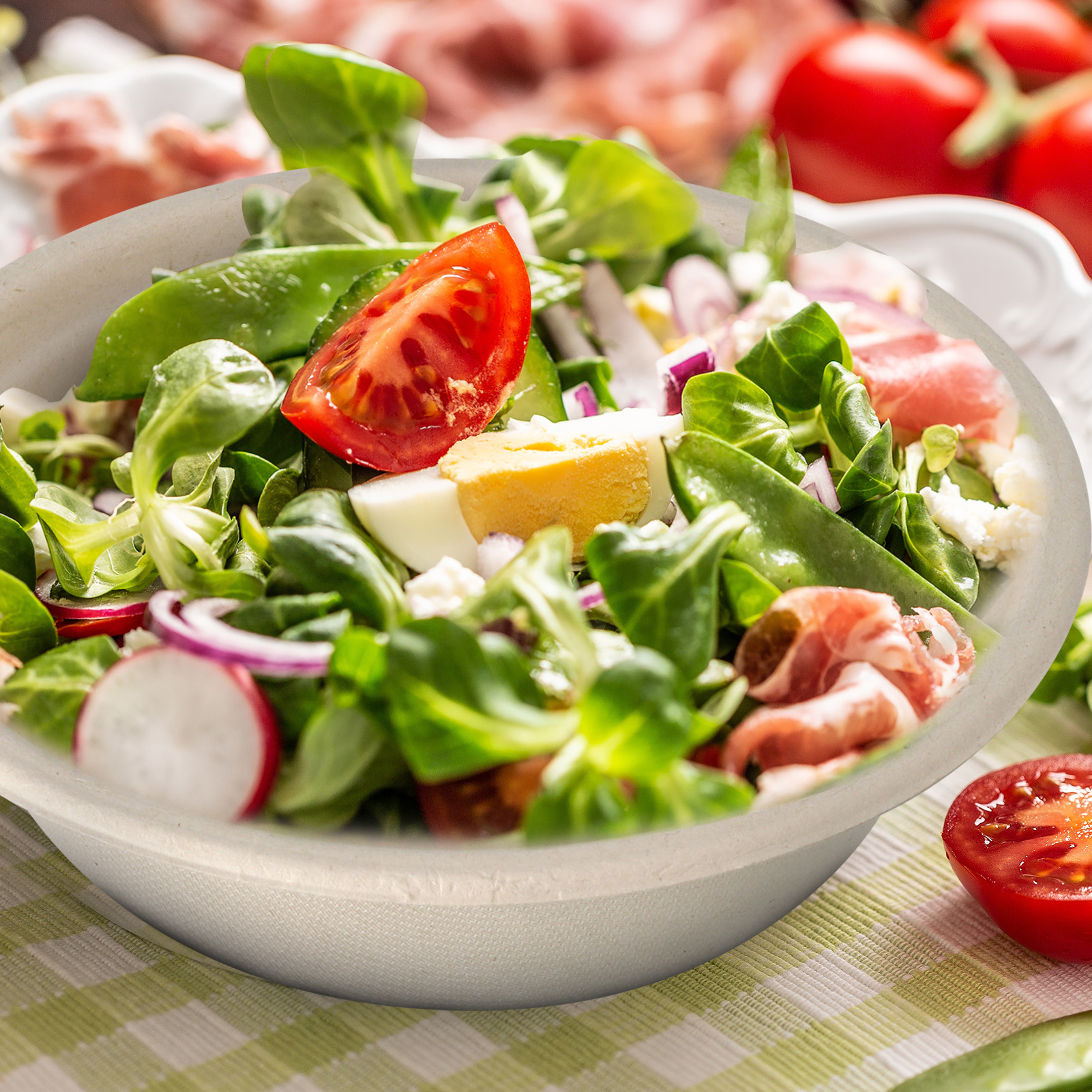 Abaima 100 Pack 16 oz Disposable Paper Bowls 100% Compostable, Natural Biodegradable Bagasse, Eco-Friendly Sugar Cane Fibers Bowls