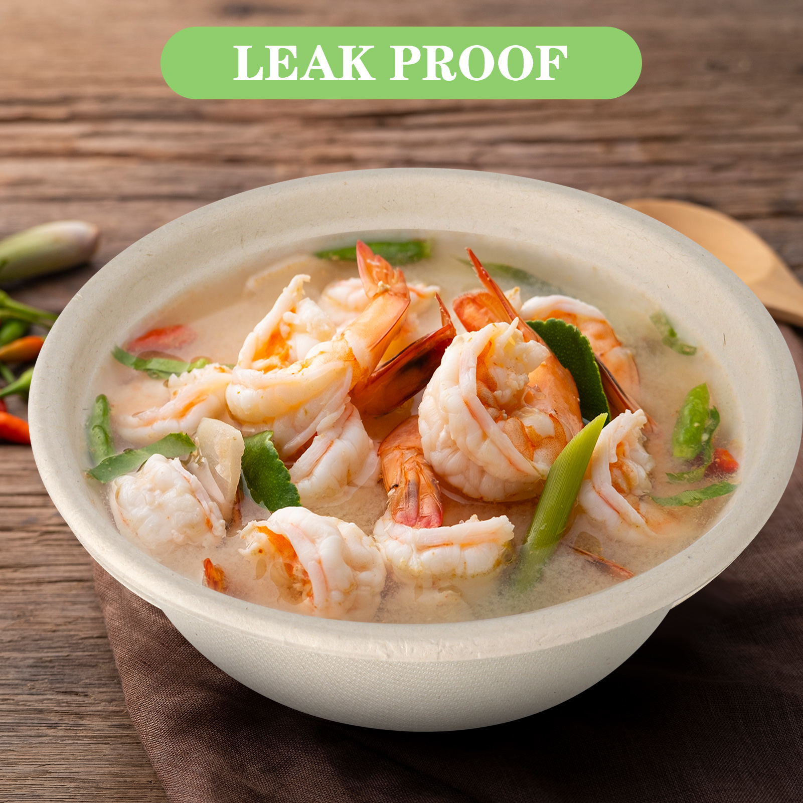 Abaima 100 Pack 16 oz Disposable Paper Bowls 100% Compostable, Natural Biodegradable Bagasse, Eco-Friendly Sugar Cane Fibers Bowls