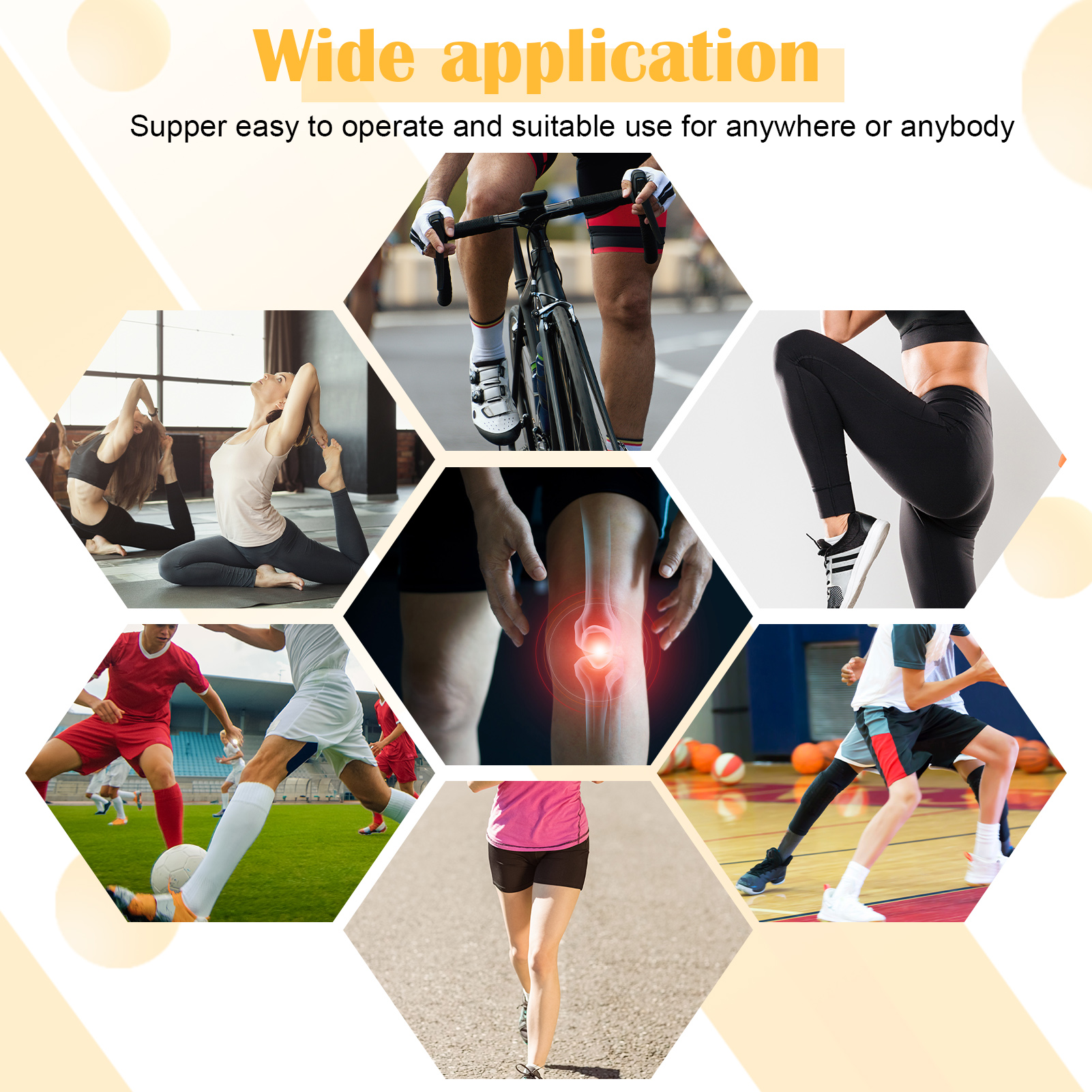sixwipe 4 Pcs Long Elastic Knee Wraps Leg Brace, Compression Knee Wraps for Pain Relief, Leg Brace for Knee, Bandage Support Wraps for Legs Edema, Sports, Lifting, Stabilizing Ligaments, Joint Pain