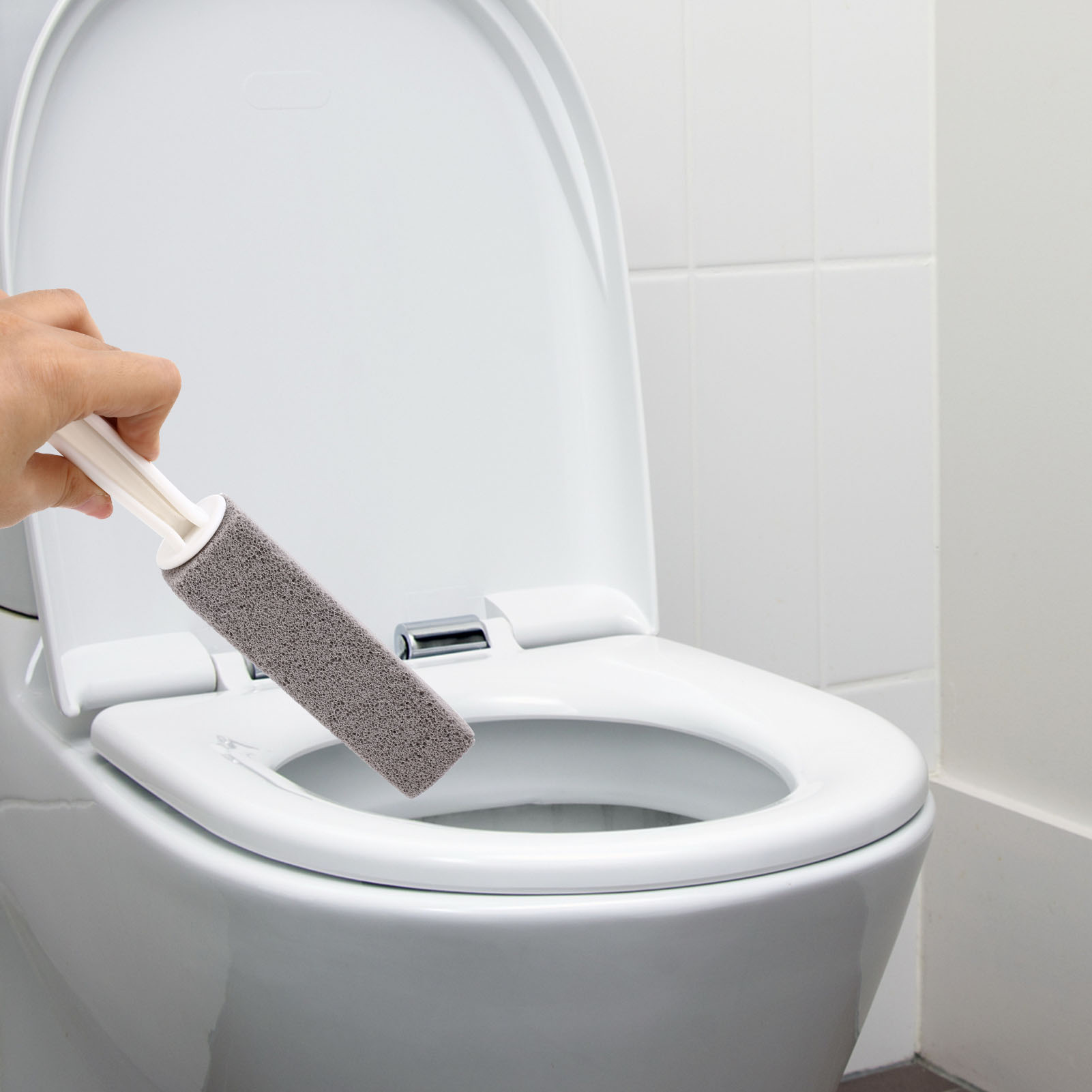 Hengguang 6 Pcs Pumice Stone for Toilets, Pumice Stone Toilet Bowl Cleaner with Extra Long Handle, Toilet Bowl Stain Ring Remover Brush for Toilet Cleaning, Remove Limescale