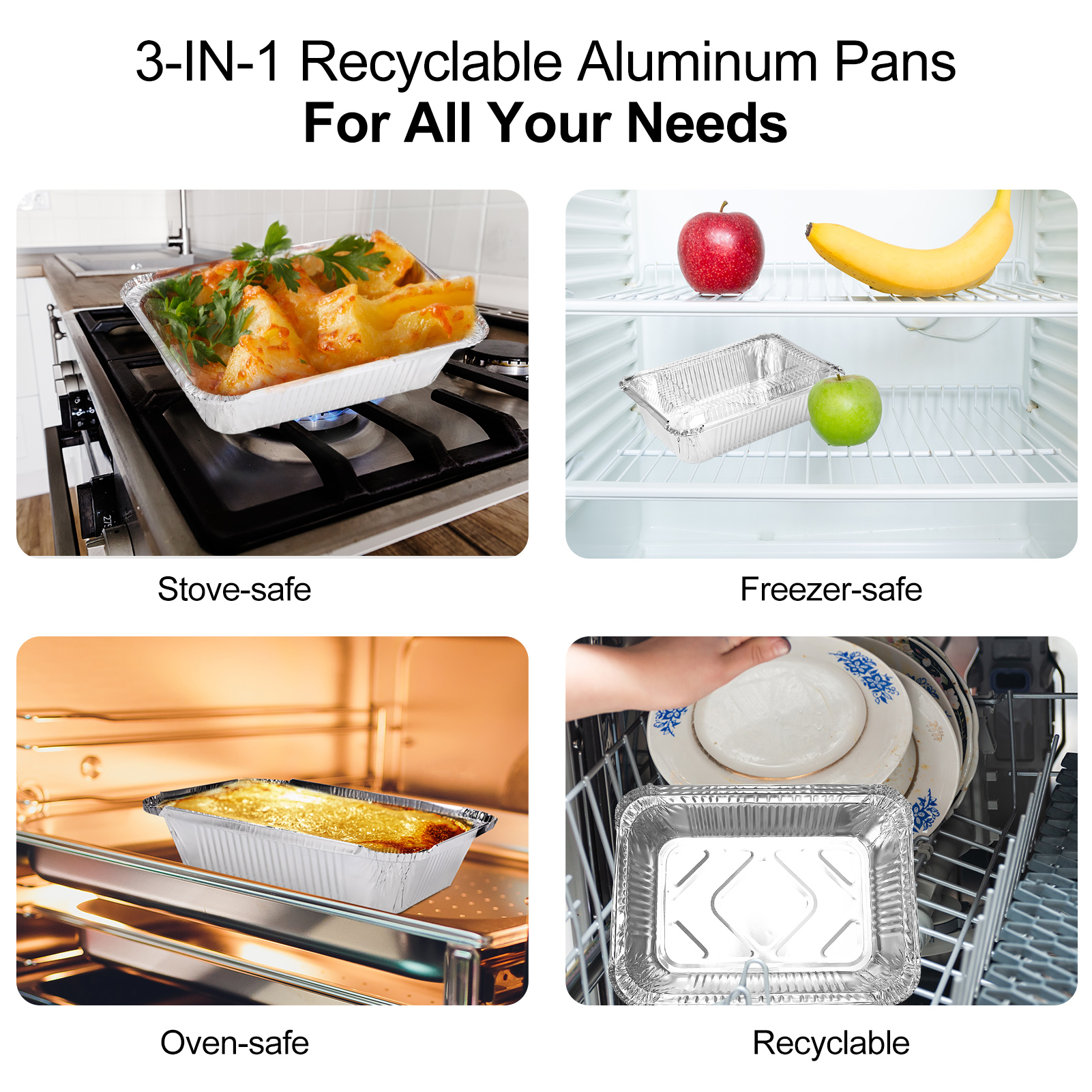 Armscye 50 Pack 2.25Lb Disposable Aluminum Cardboard Pans,Foil Containers with Cardboard Lids,Aluminum Foil Carry Out Containers with Strong Seal Edge